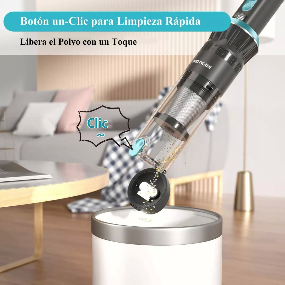 Aspirador Portátil Prettycare H1 Para Auto Hogar 21000pa.