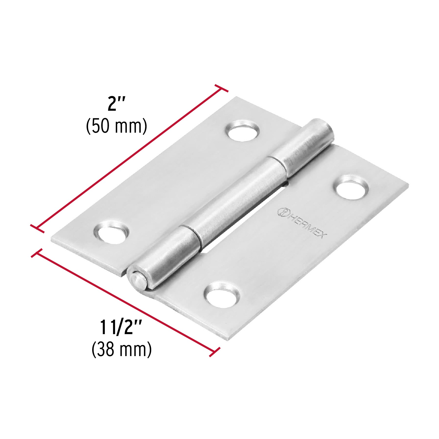 BISAGRA RECTANGULAR 2" ACERO INOXIDABLE, HERMEX 43201