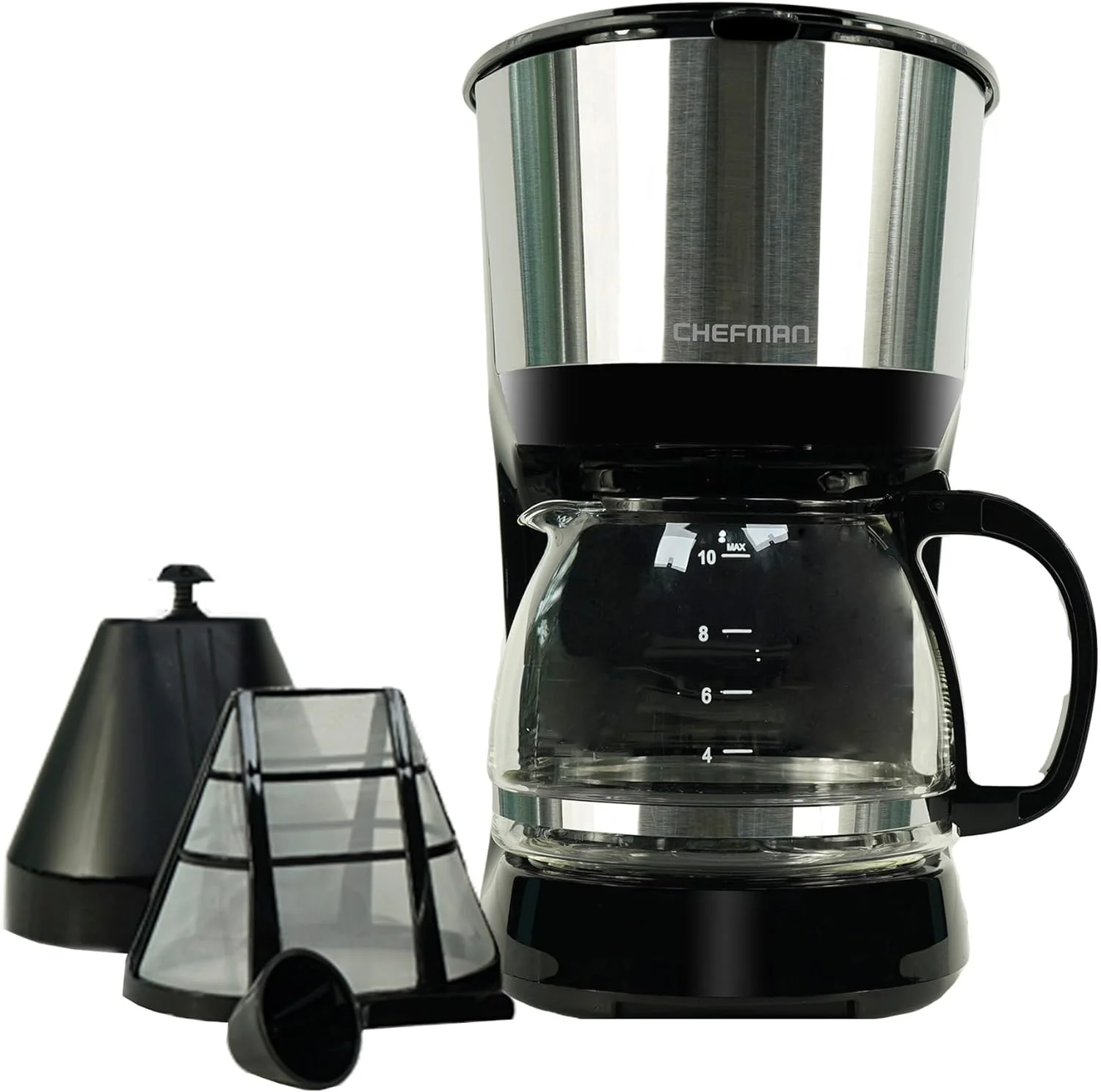 Cafetera Chefman RJ14-10-SS-MX de Goteo 10 Tazas Negra