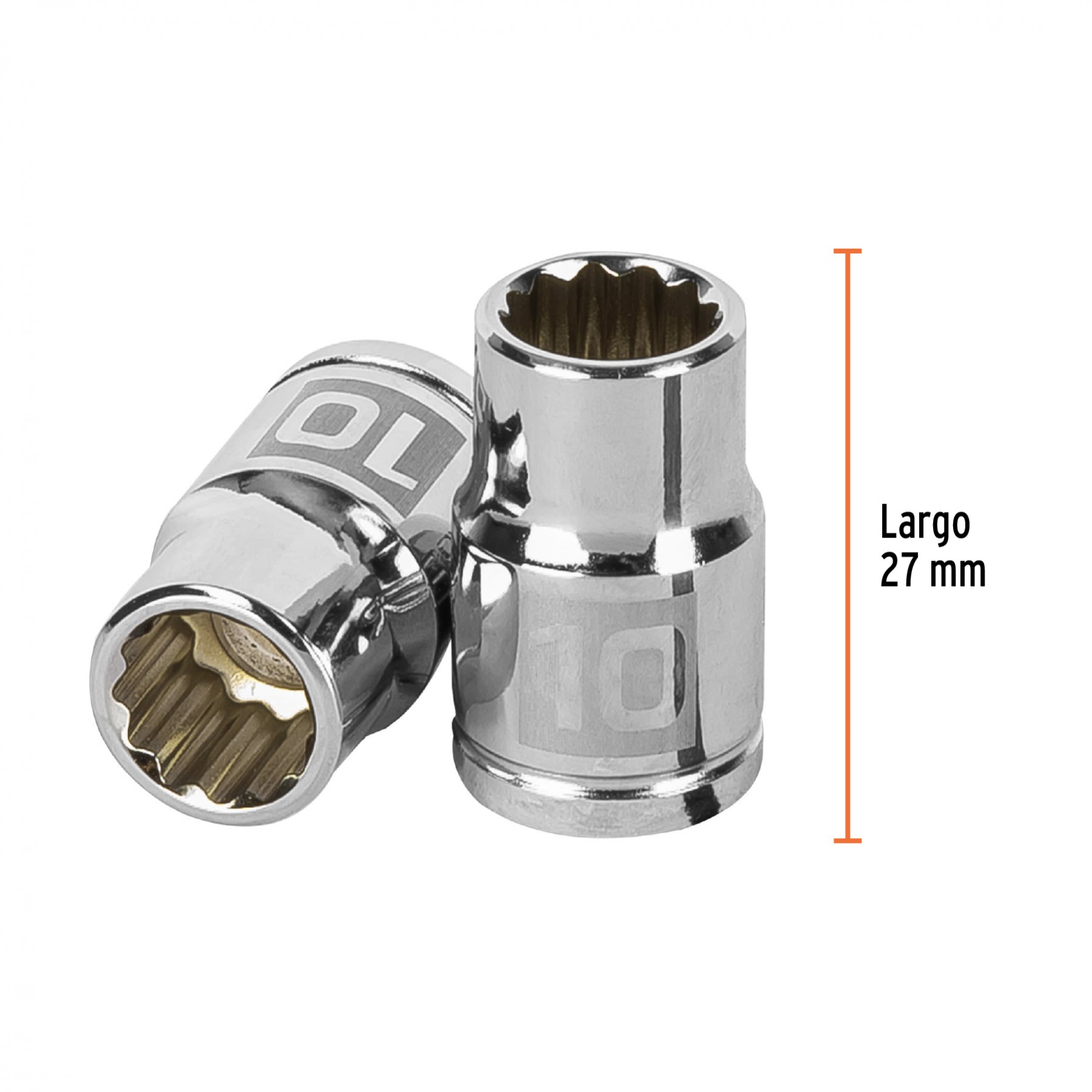 DADO DE 10 MM, 12 PUNTAS, CUADRO 3/8", TRUPER 13630