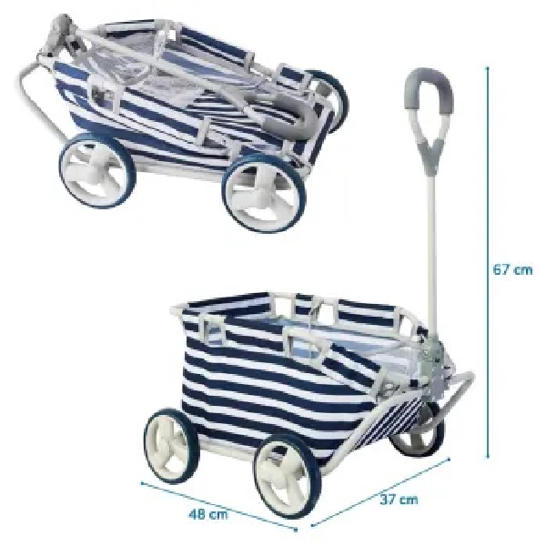 Carrito Para Juguetes y Muñecas Member's Mark Plegable Rayado