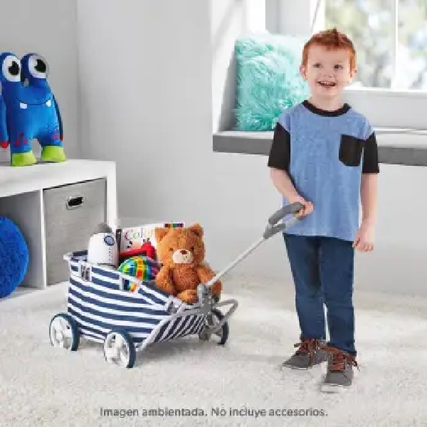 Carrito Para Juguetes y Muñecas Member's Mark Plegable Rayado