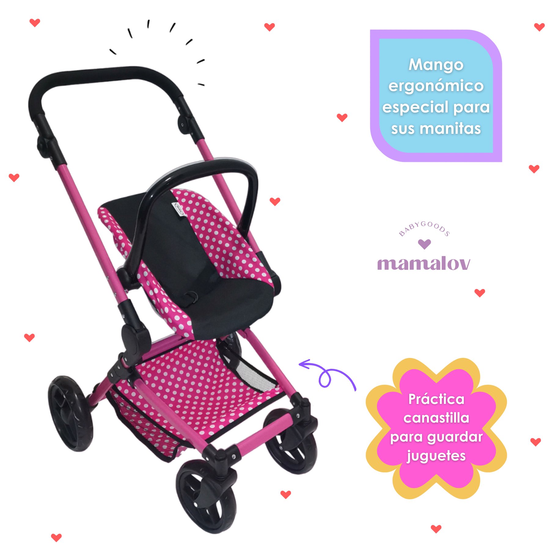 Carriolita De Juguete 3en1 Para Muñecas Ibaby Combo Tré Mimi