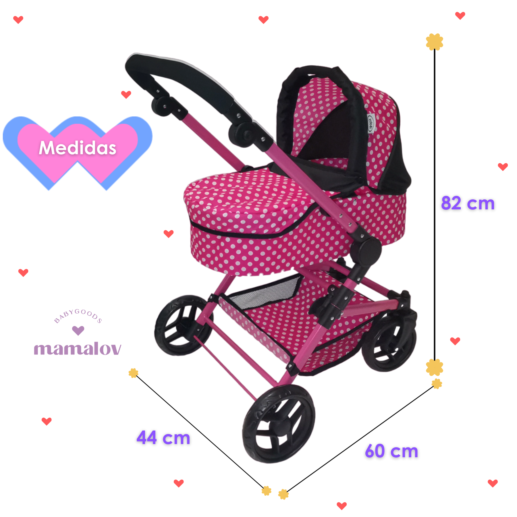 Carriolita De Juguete 3en1 Para Muñecas Ibaby Combo Tré Mimi