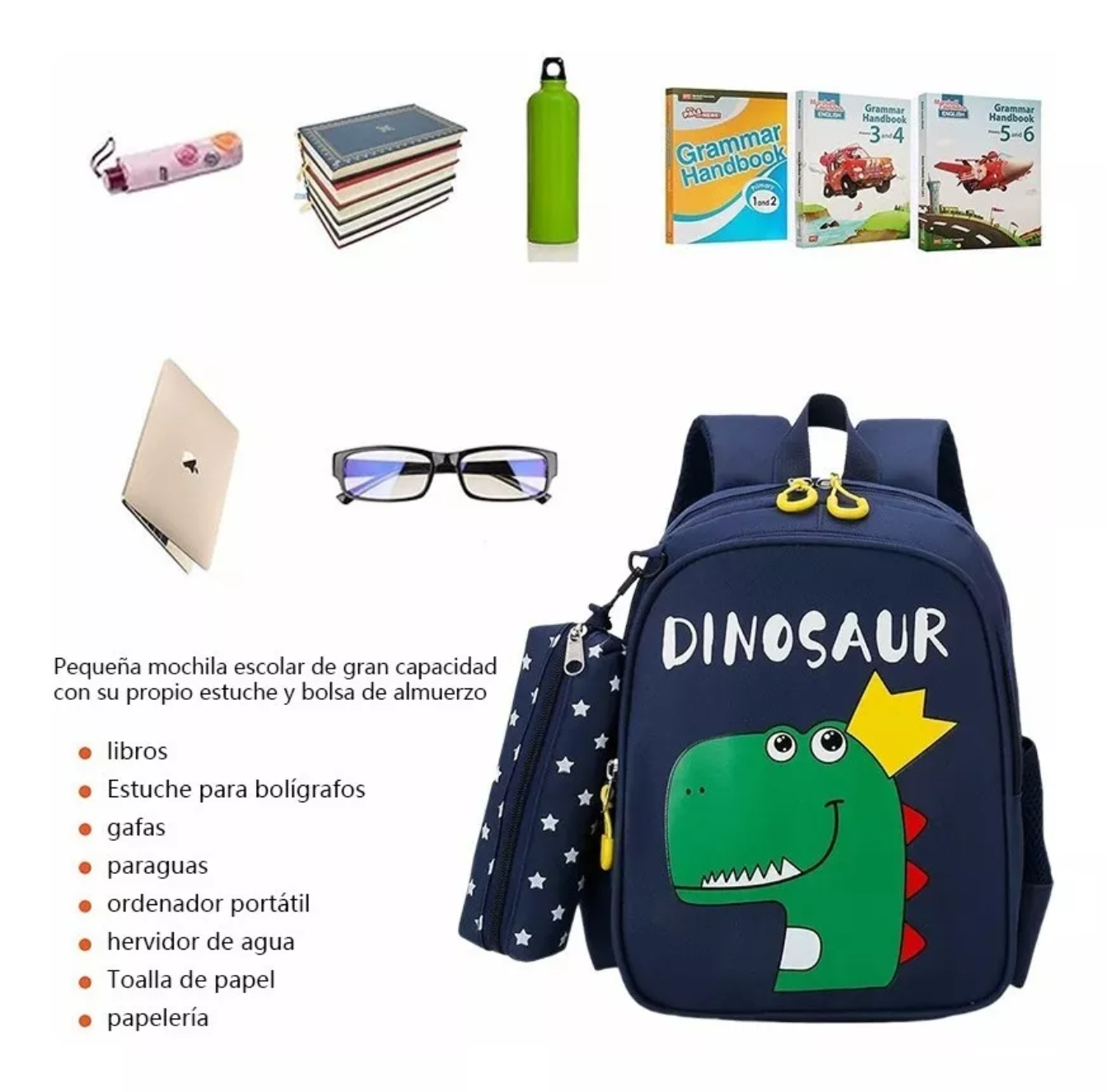 Mochilas Infantiles Mochila Escolar Con Gran Capacidad DINOSAURIO.