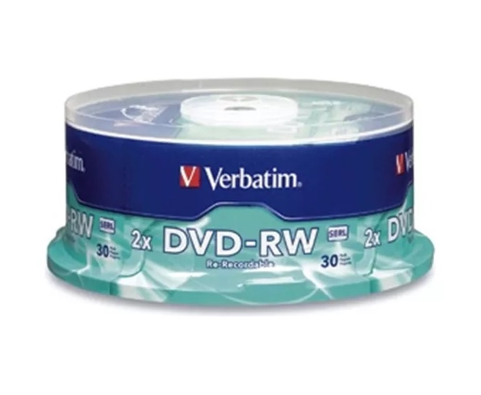 Torre De Discos Virgenes Para DVD Verbatim 95179 DVD-RW 4x 30 Discos