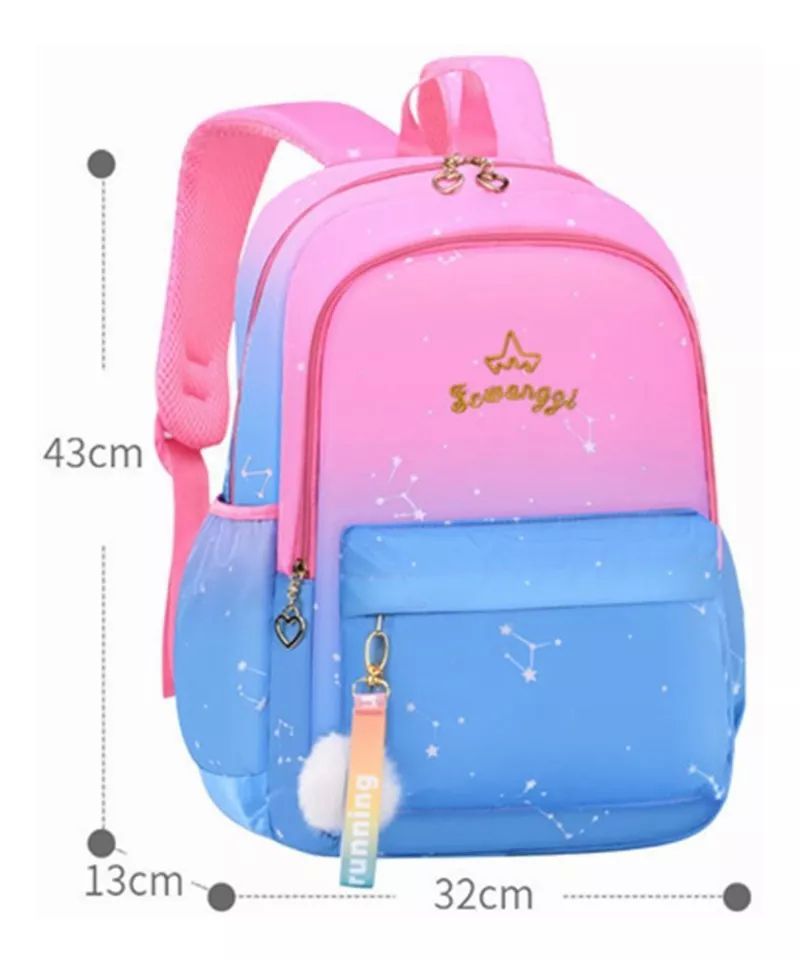 Mochila Para Niña Escolar/primaria Moda Mochilas Infantil AZUL