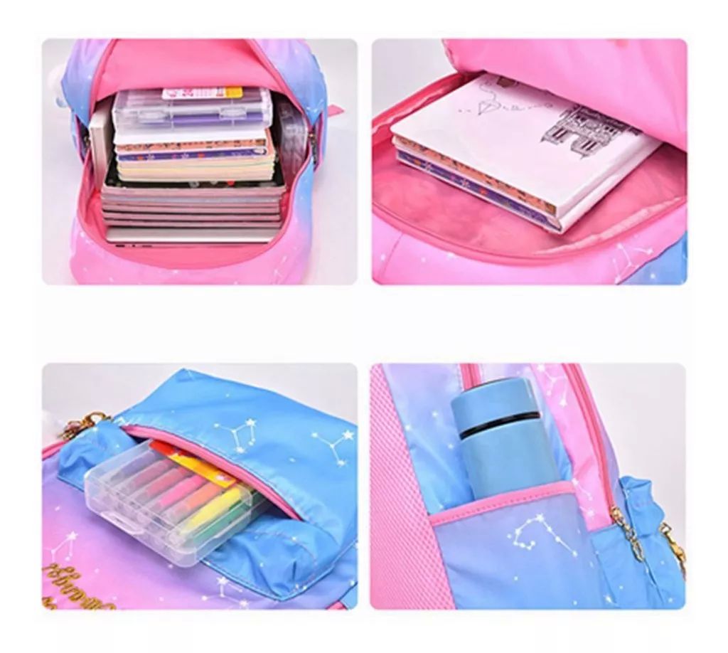 Mochila Para Niña Escolar/primaria Moda Mochilas Infantil AZUL