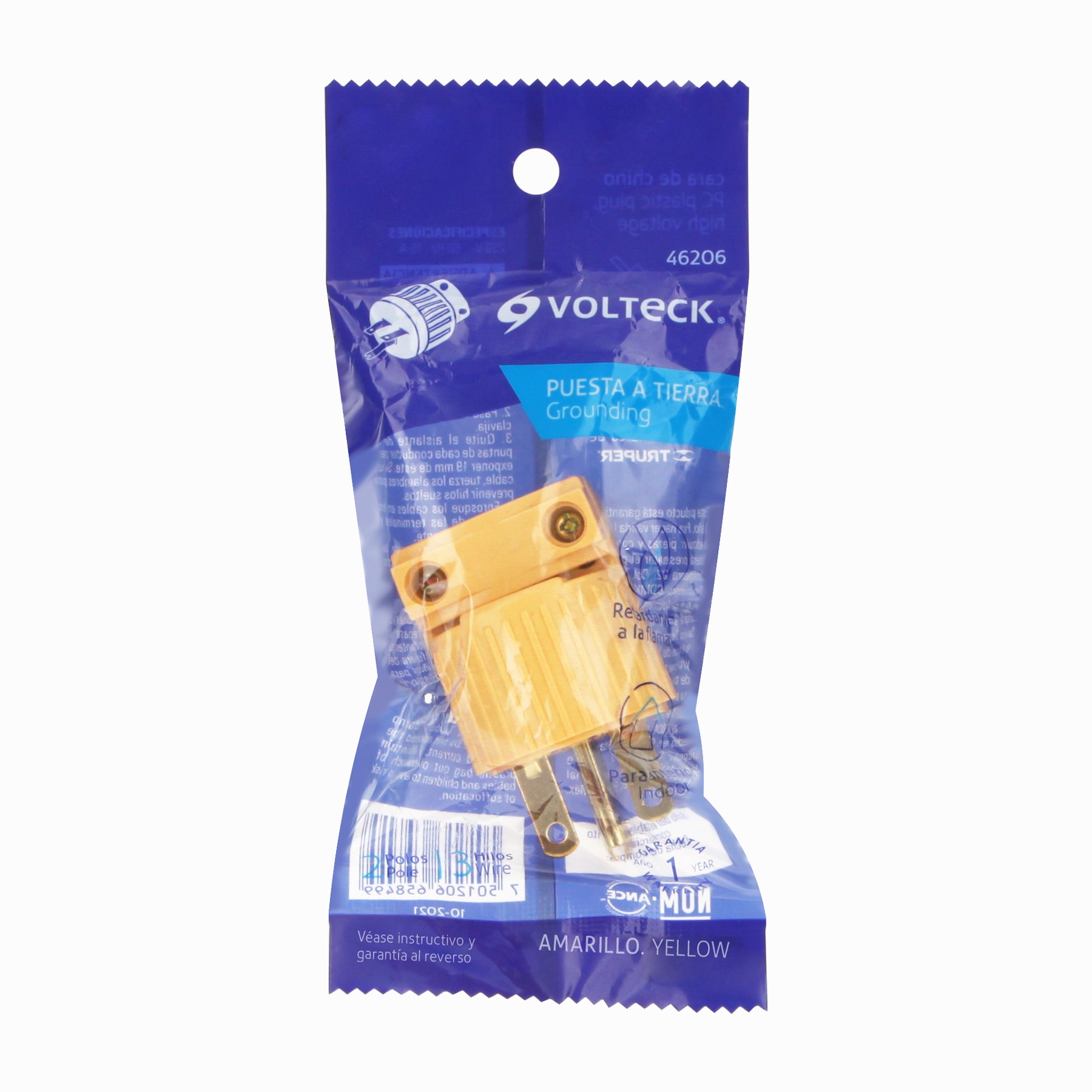 CLAVIJA INDUSTRIAL PLÁSTICA ATERRIZADA CARA DE CHINO VOLTECK 46206