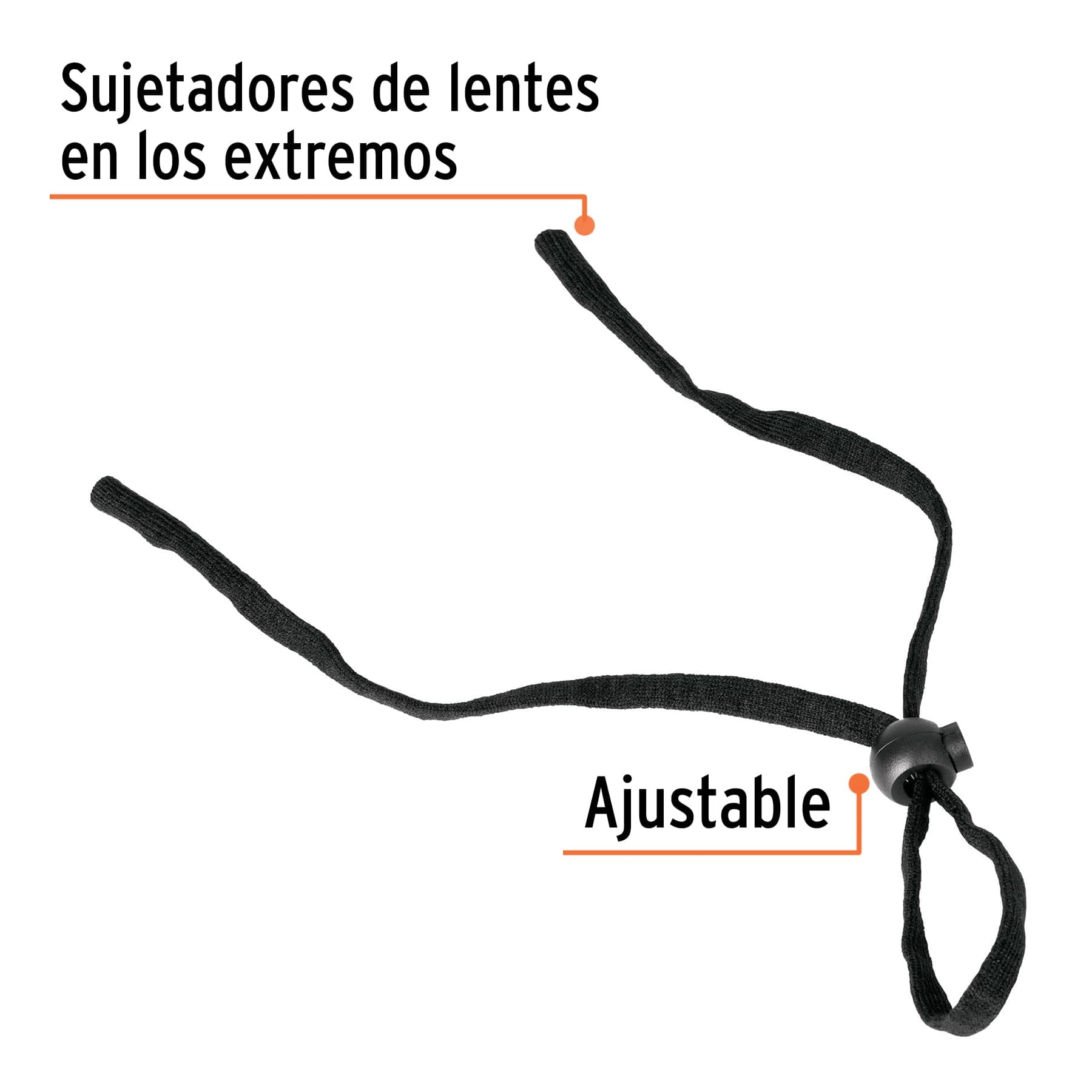 CORDÓN PARA LENTES DE SEGURIDAD, AJUSTABLE, TRUPER 14306
