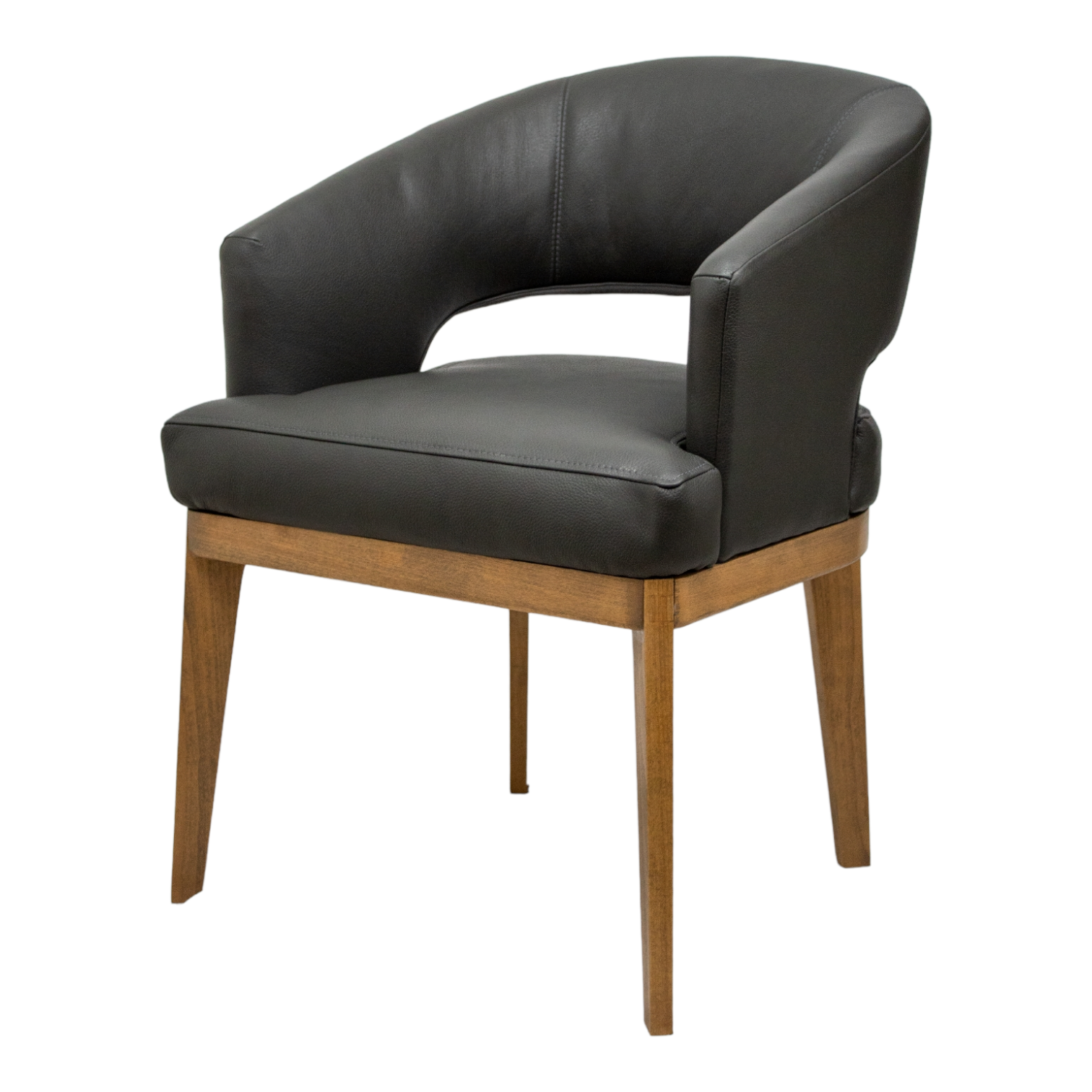 SILLA VICTORIA | Tapizada en Piel Genuina, con patas de madera 