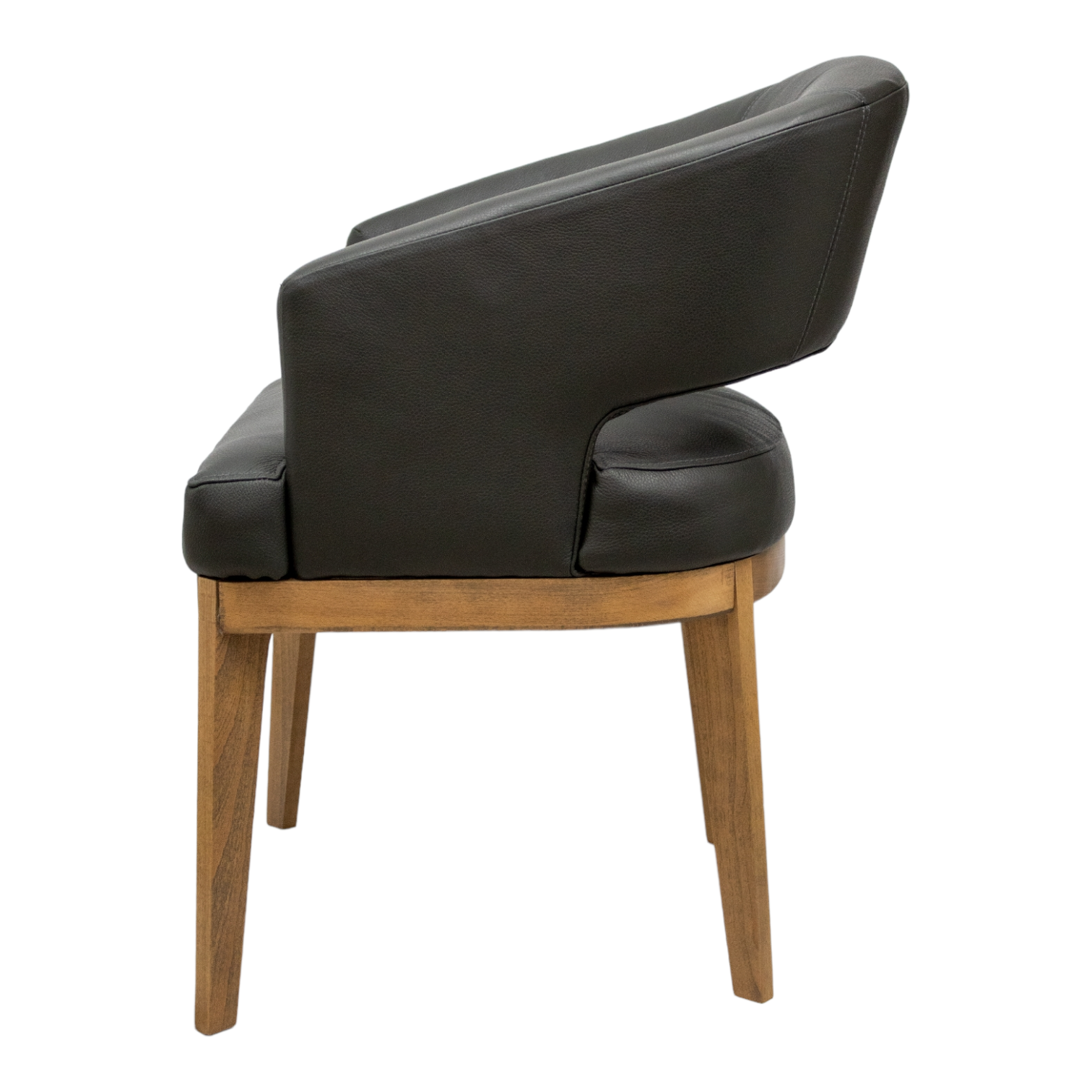 SILLA VICTORIA | Tapizada en Piel Genuina, con patas de madera 