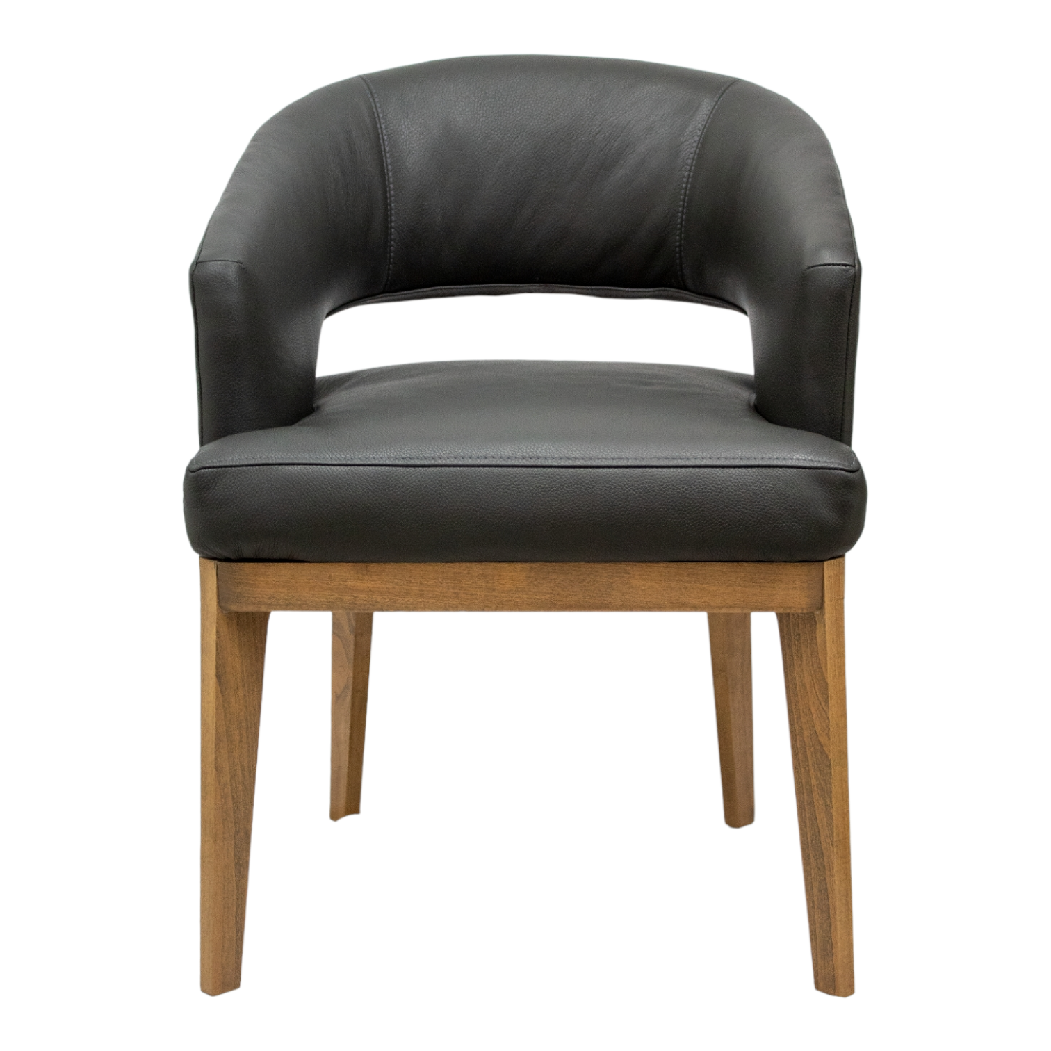 SILLA VICTORIA | Tapizada en Piel Genuina, con patas de madera 