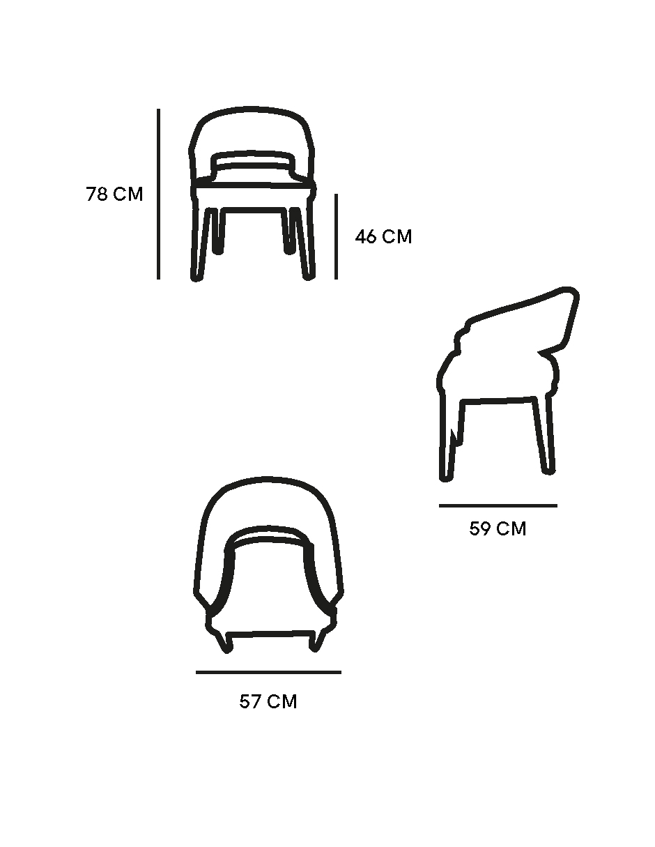 SILLA VICTORIA | Tapizada en Piel Genuina, con patas de madera 