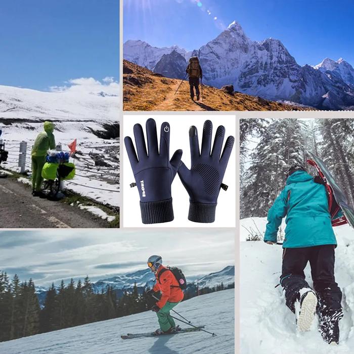 Guantes de Invierno con Forro MXGIW-013-1 3 Pares XL Negro 110mm x 245mm Poliéster y Vellón Sensibilidad Pantalla Táctil, SnowGlovBlack