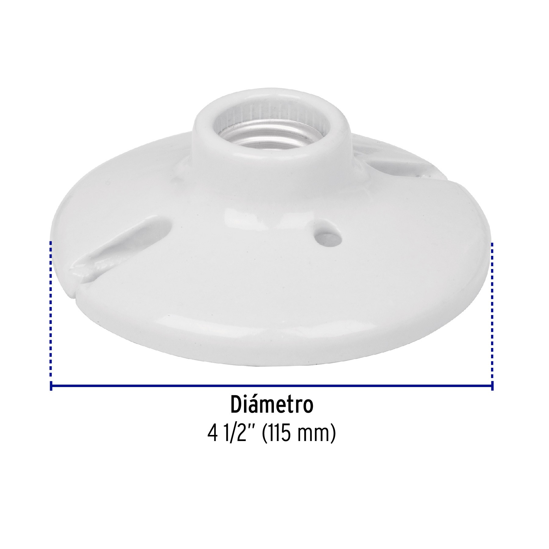 PORTALÁMPARA DE PORCELANA, 4-1/2", REDONDA, VOLTECK 46524