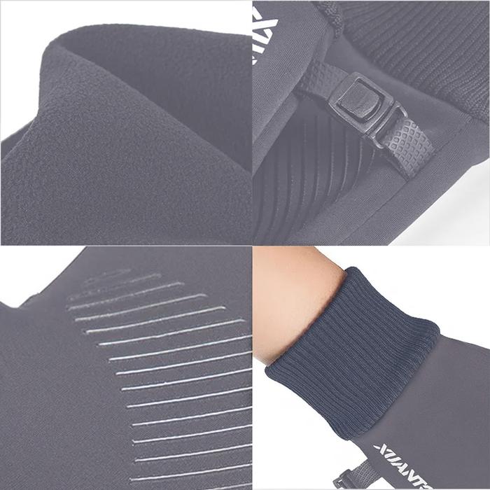 Guantes Térmicos de Vellón Caliente MXGIX-005-1 5 Pares M Gris 85mm x 230mm Poliéster y Vellón Sensibilidad Pantalla Táctil, SnowGlovGray