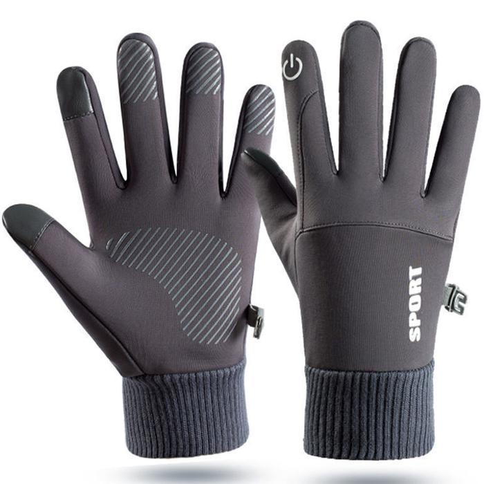 Guantes Antifrío Térmicos MXGIX-006-1 1 Par L Gris 105mm x 240mm Poliéster y Vellón Sensibilidad Pantalla Táctil, SnowGlovGray