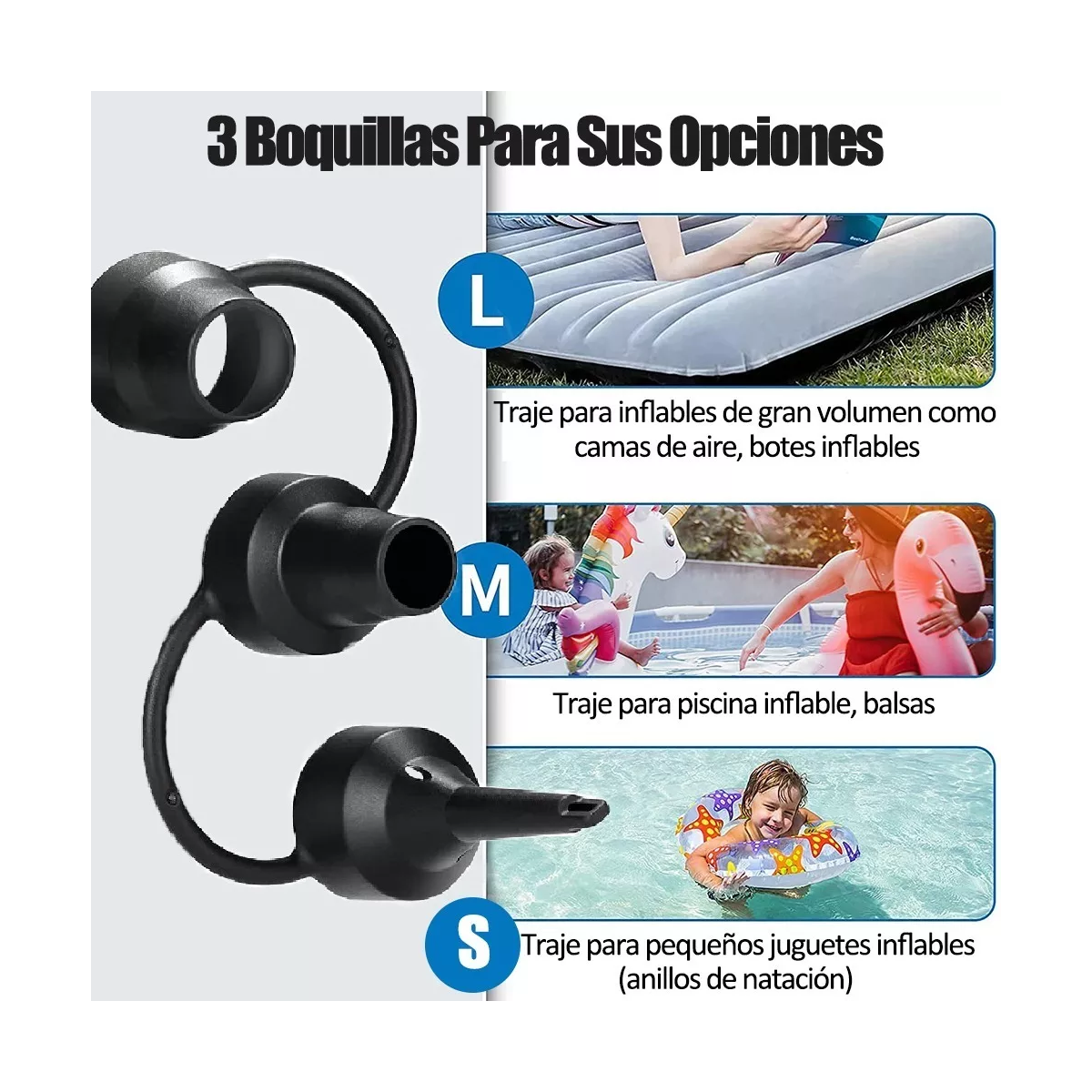 Bomba De Aire Eléctrica Para Colchones Y Piscinas Inflables