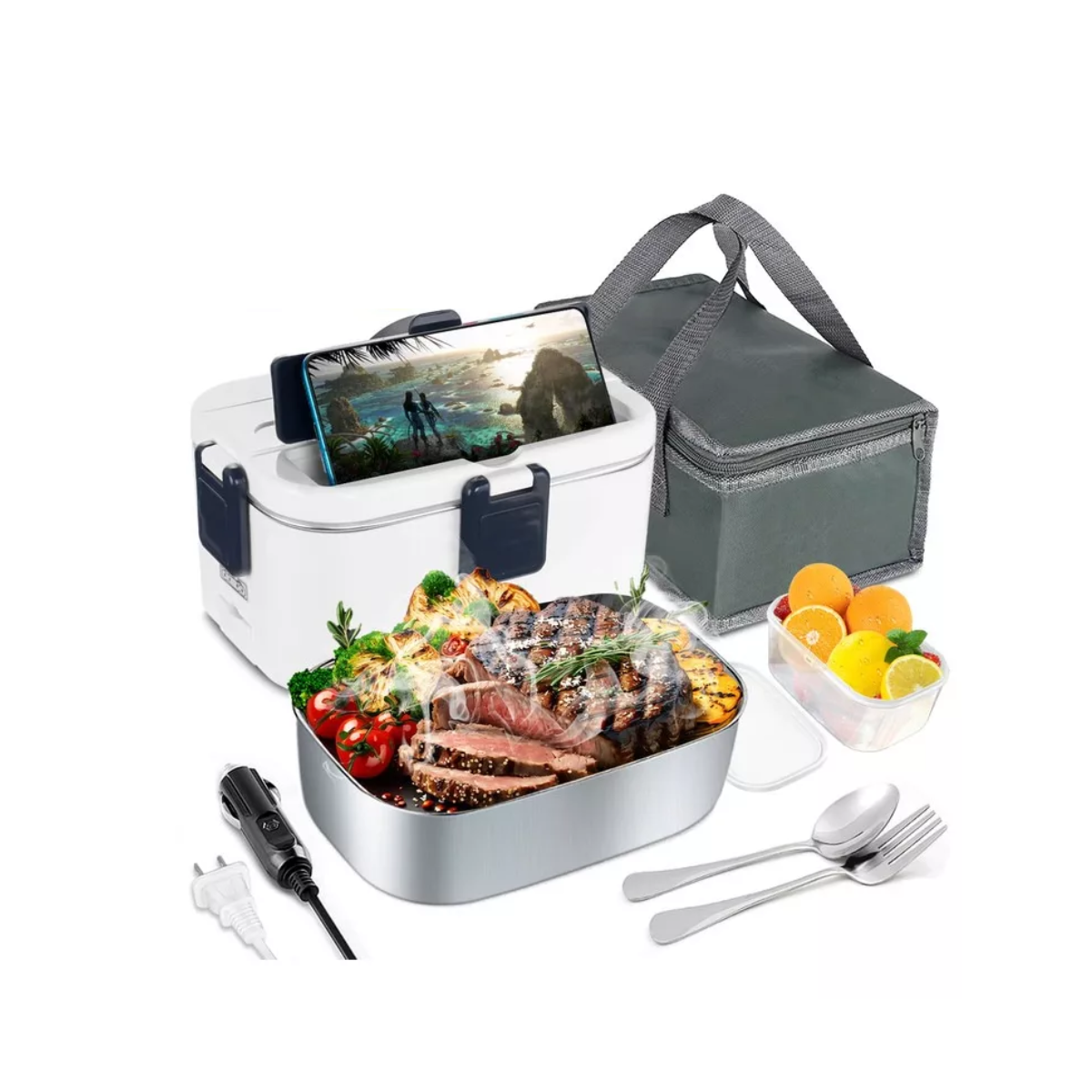 Lonchera Eléctrica Portátil Para Conservar Calor 1.8l 80w