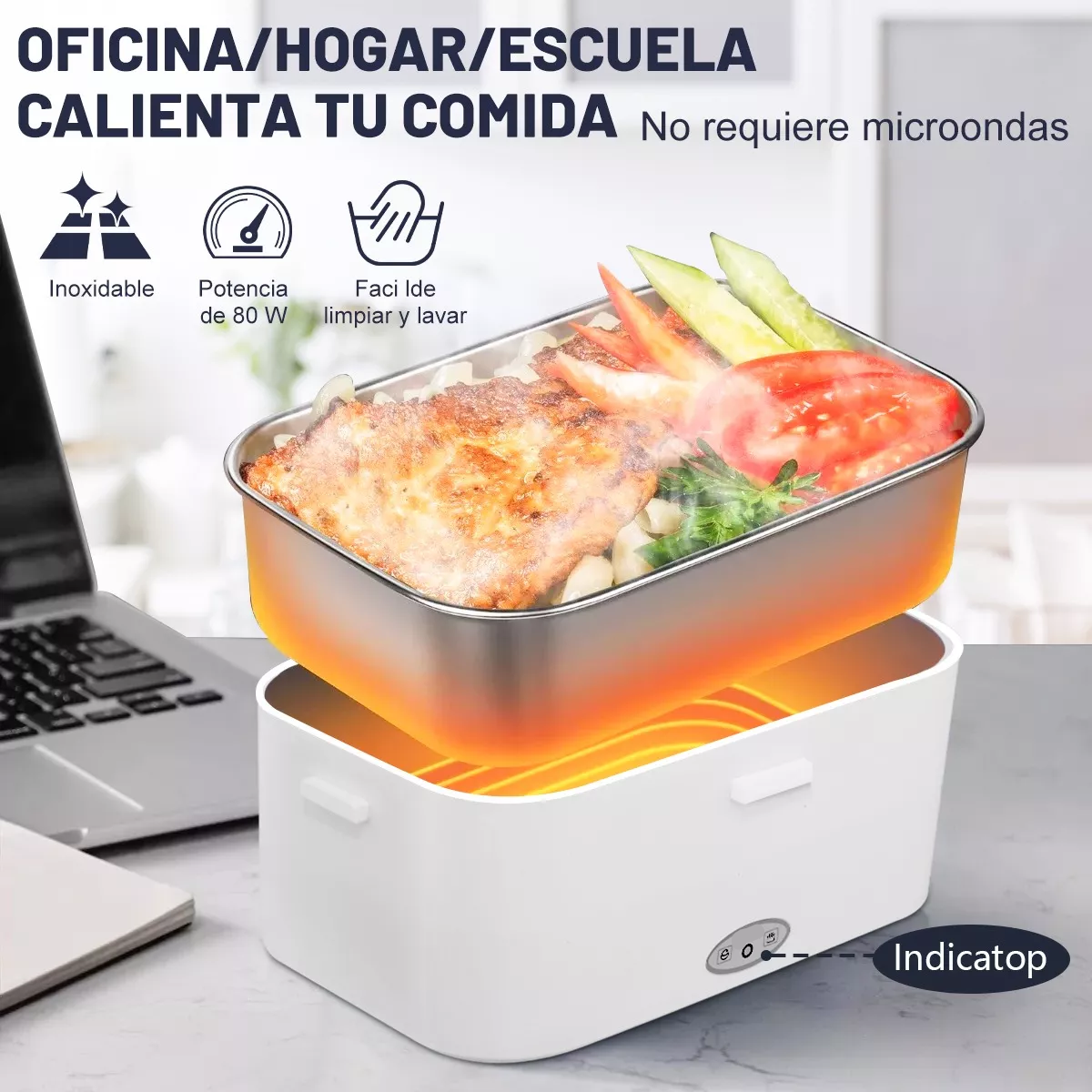 Lonchera Eléctrica Portátil Para Conservar Calor 1.8l 80w