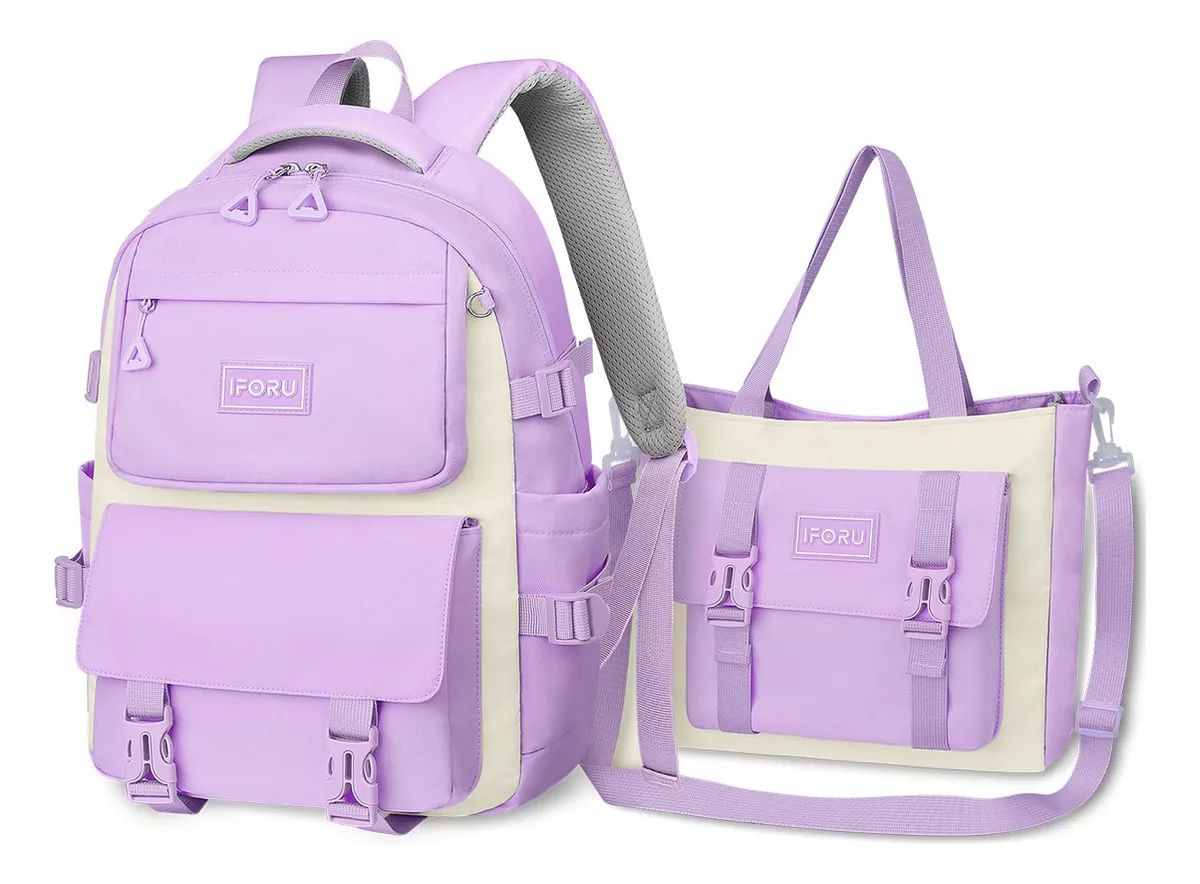 Mochila Escolar Viaje Bolsa Para Laptop 15.6 Inch Iforu 30 L color VIOLETA