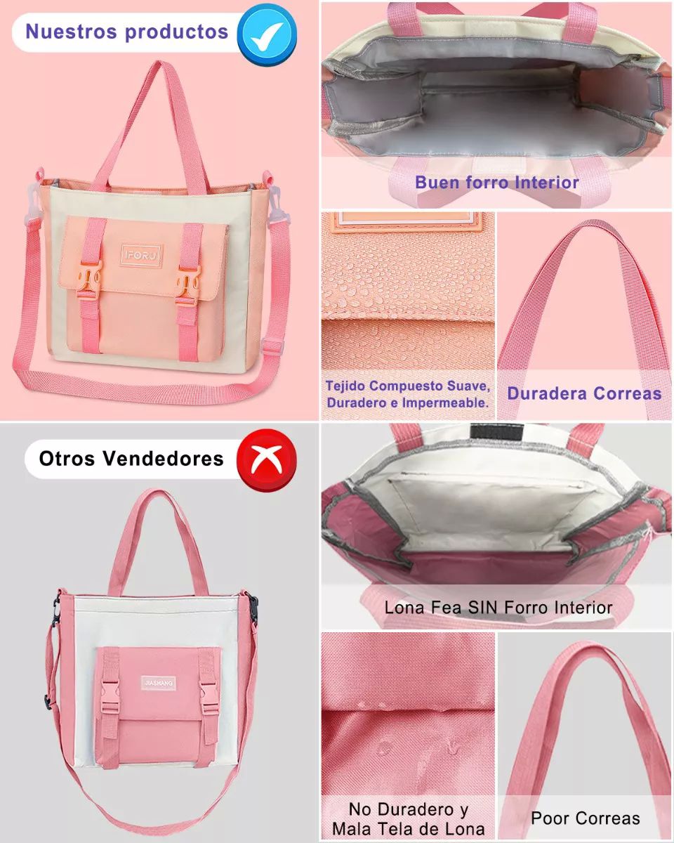 Mochila Escolar Viaje Bolsa Para Laptop 15.6 Inch Iforu 30 L color ROSA
