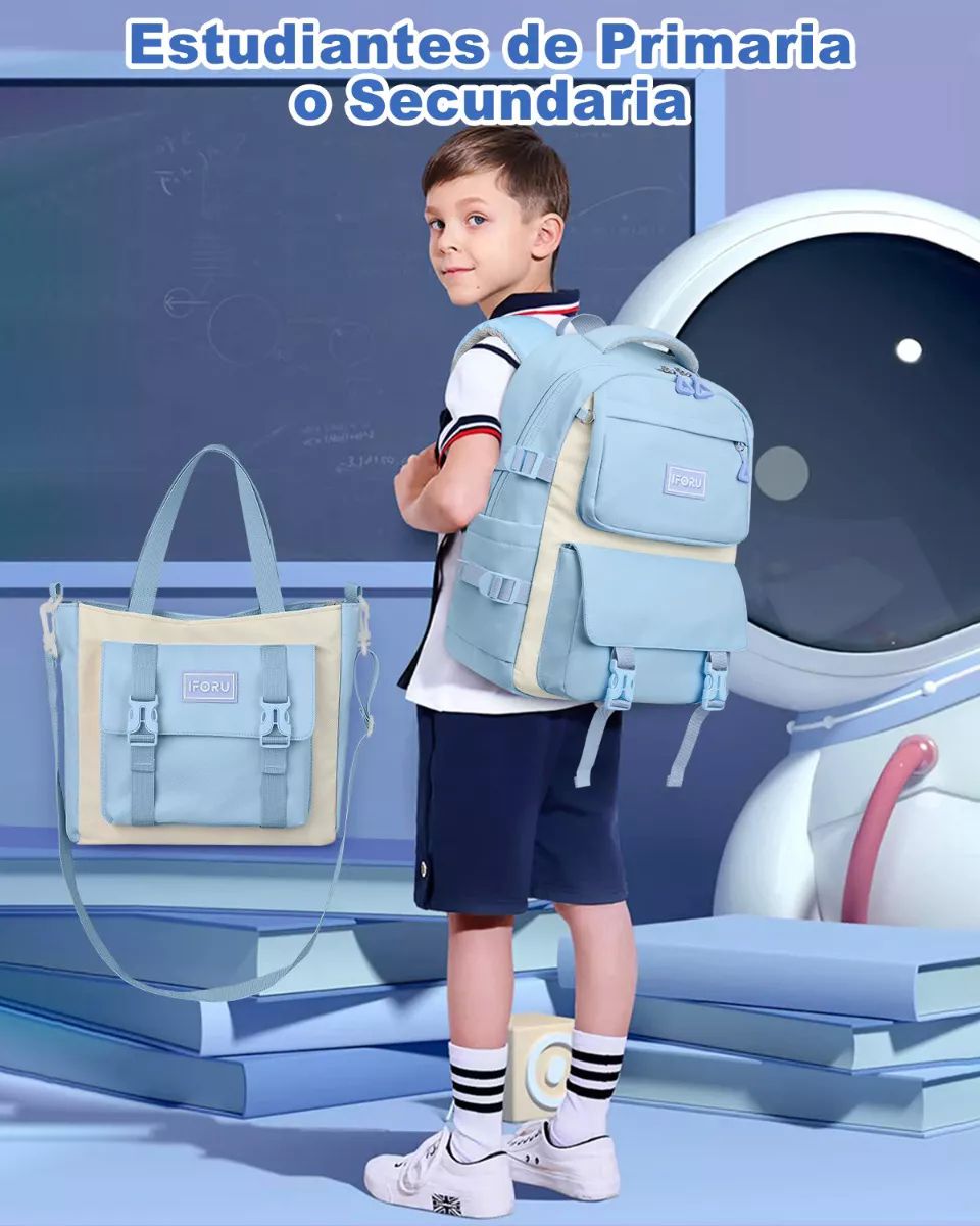 Mochila Escolar Viaje Bolsa Para Laptop 15.6 Inch Iforu 30 L color AZUL