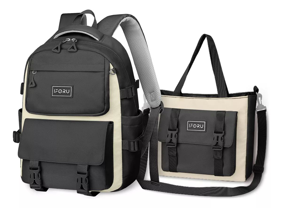 Mochila Escolar Viaje Bolsa Para Laptop 15.6 Inch Iforu 30 L color NEGRO