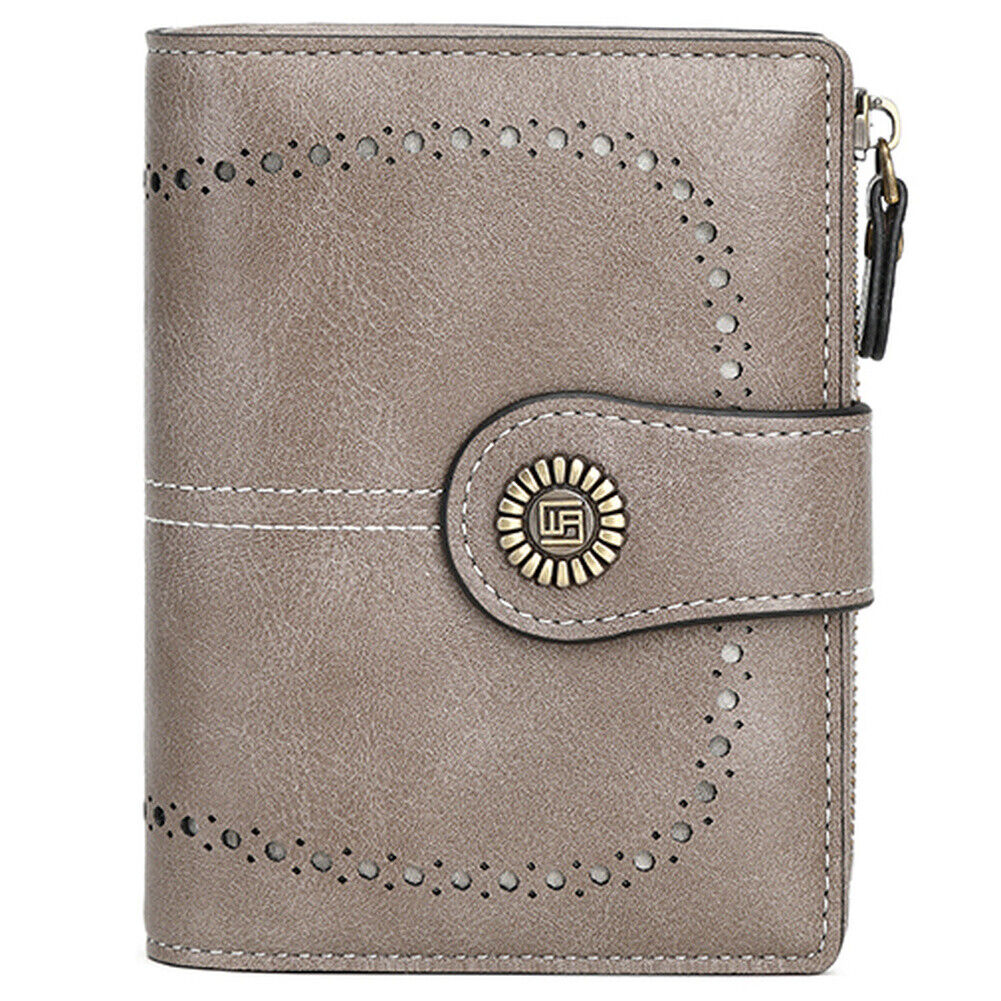 Cartera Para Mujer Gran Capacidad,billetera Con Bloqueo Rfid color GRIS