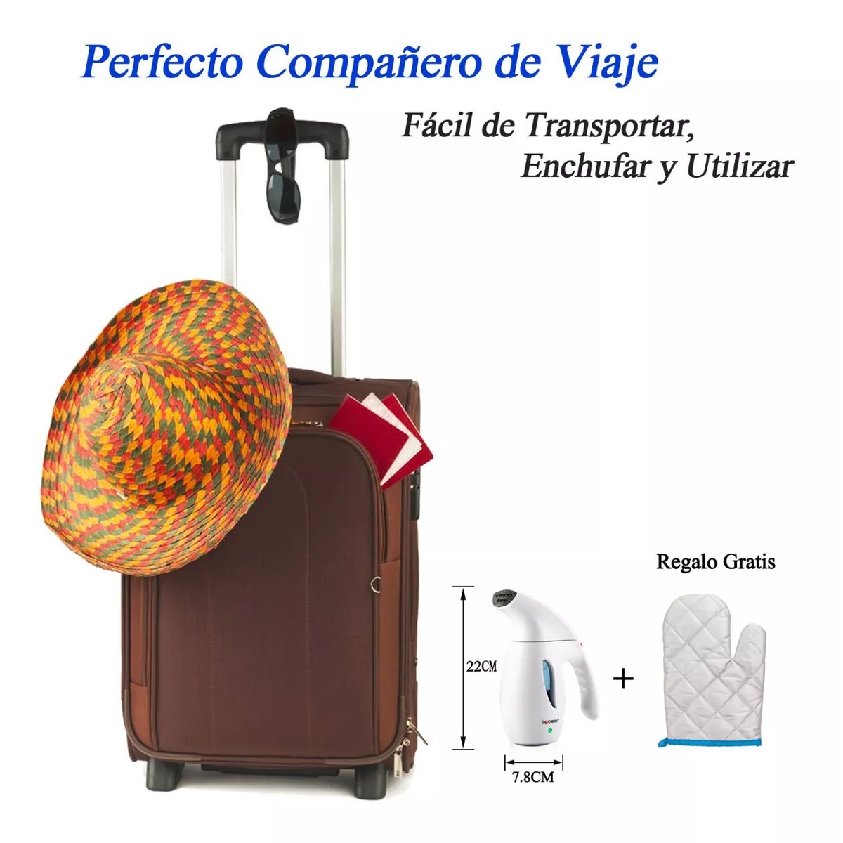 Plancha De Vapor Para Ropa Portátil Blanco
