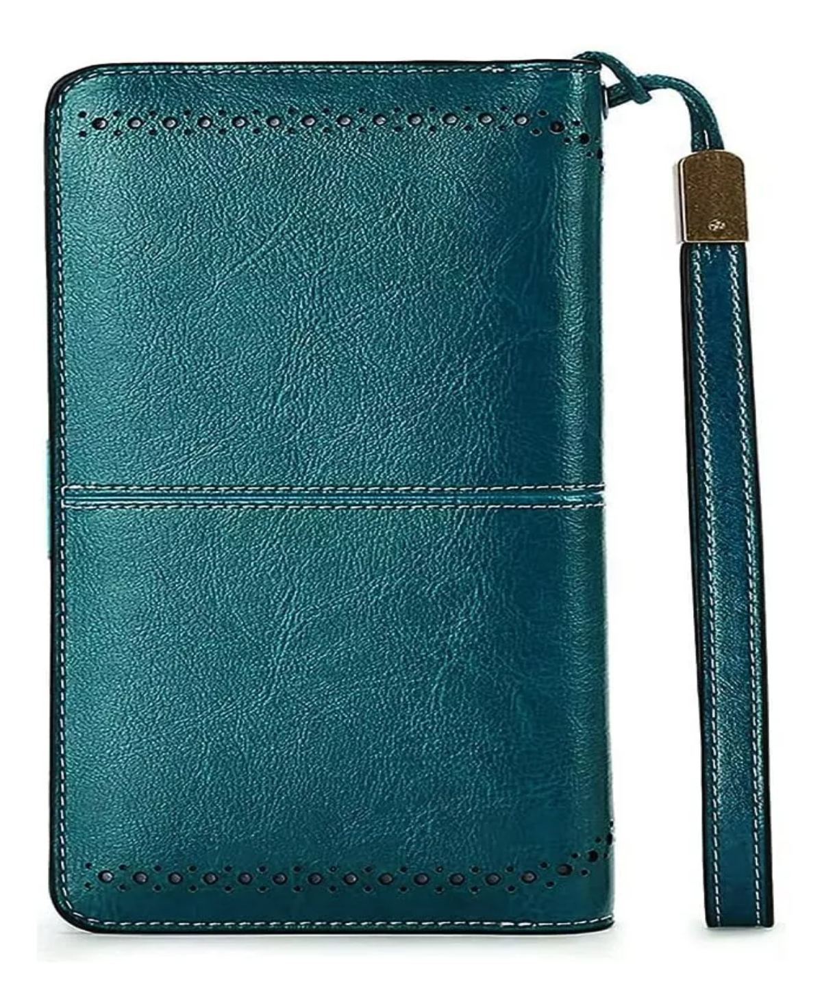 Cartera Para Mujer Gran Capacidad,billetera Con Bloqueo Rfid color AZUL PETRÓLEO.