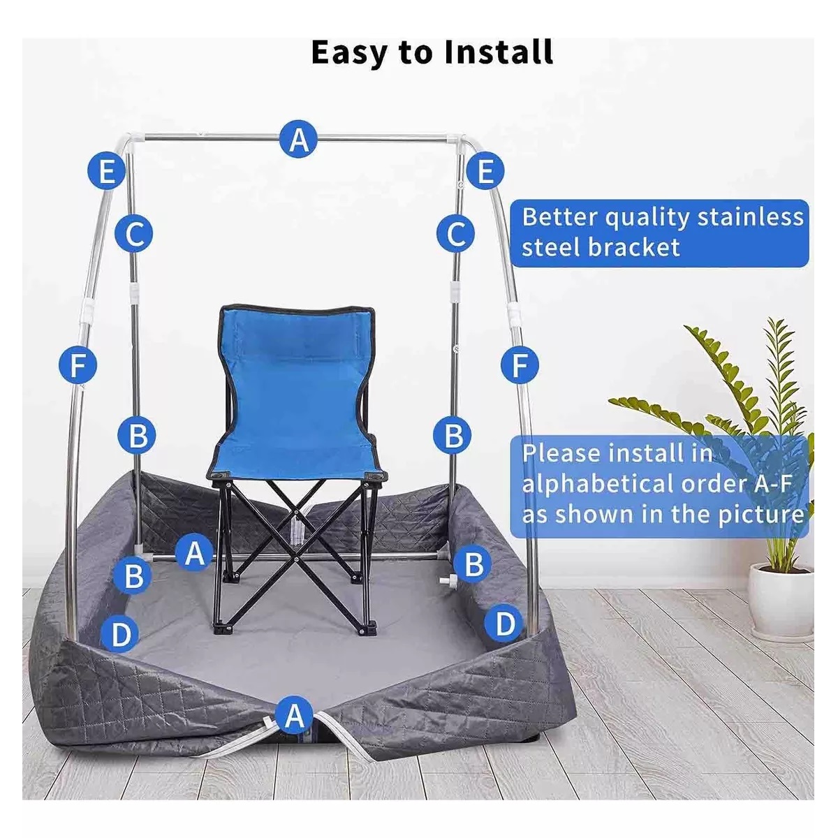 Baño Vapor Spa Sauna Portatil Con Silla Plegable 1000 W 2,6l