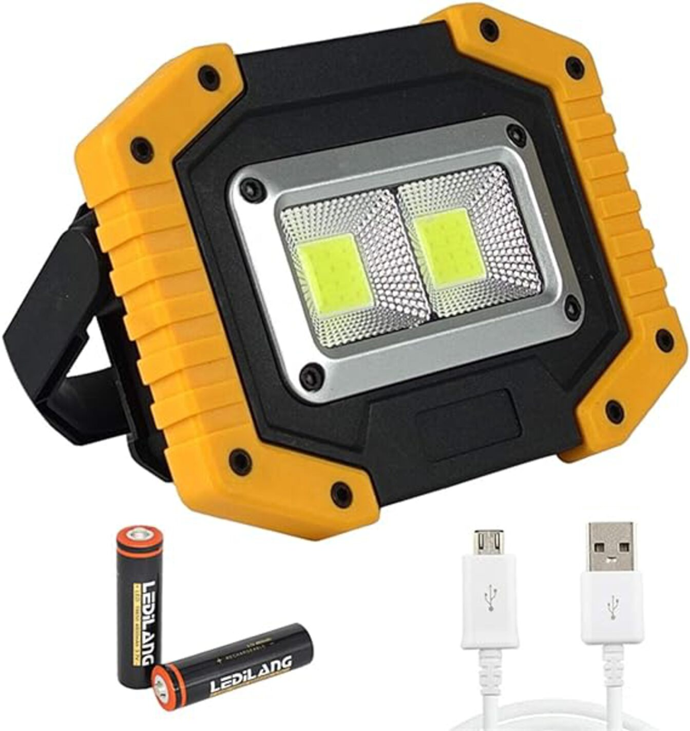 USB Rechargeable LED Work Light 100000 Lumens Handheld Flashlight Magnetic Base