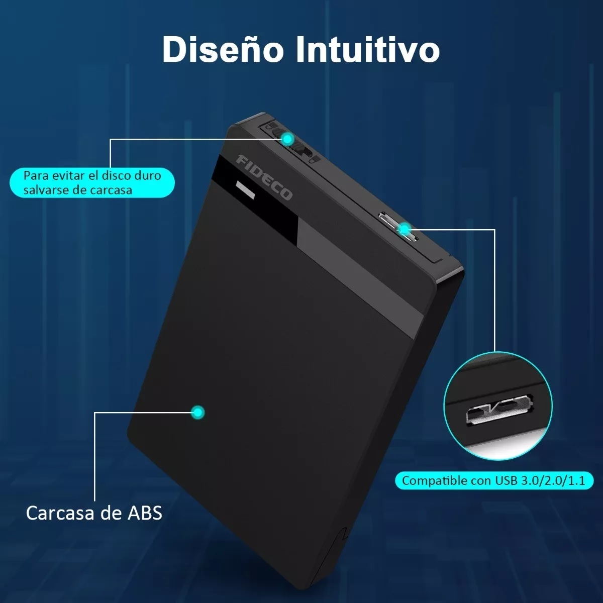Caja Disco Duro Externo 2.5 Usb3.0 Sata Hdd Ssd Usap 7/9.5mm