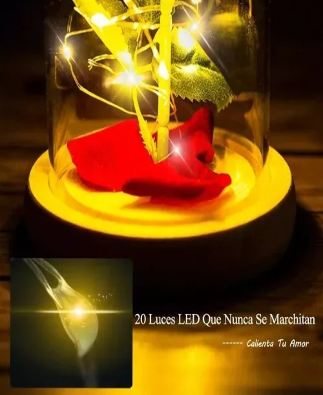 Flores Artificiales Rosa Eterna Hoja Oro Regalos Para Mujer