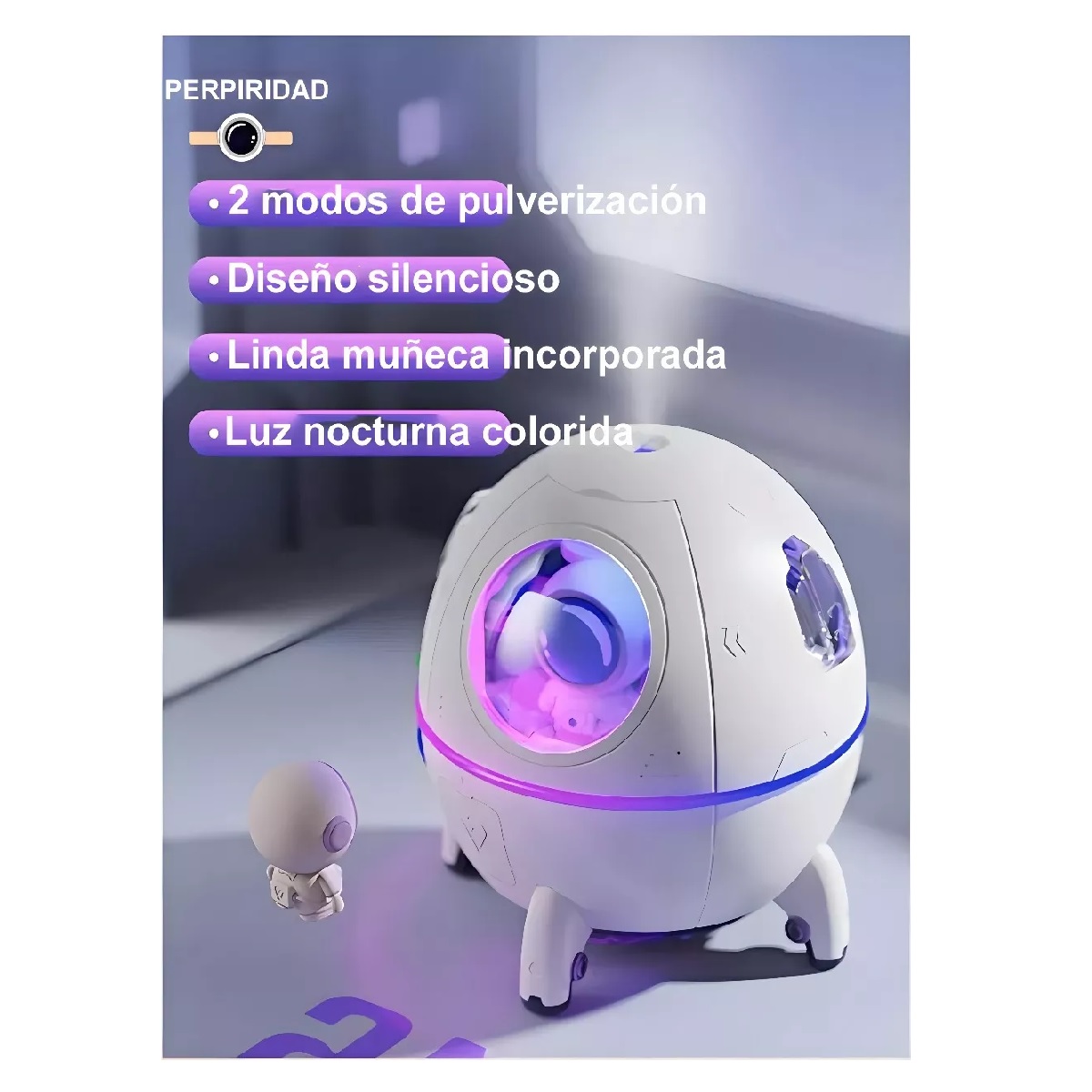 Humidificador Difusor Con Luces Led De Astronauta