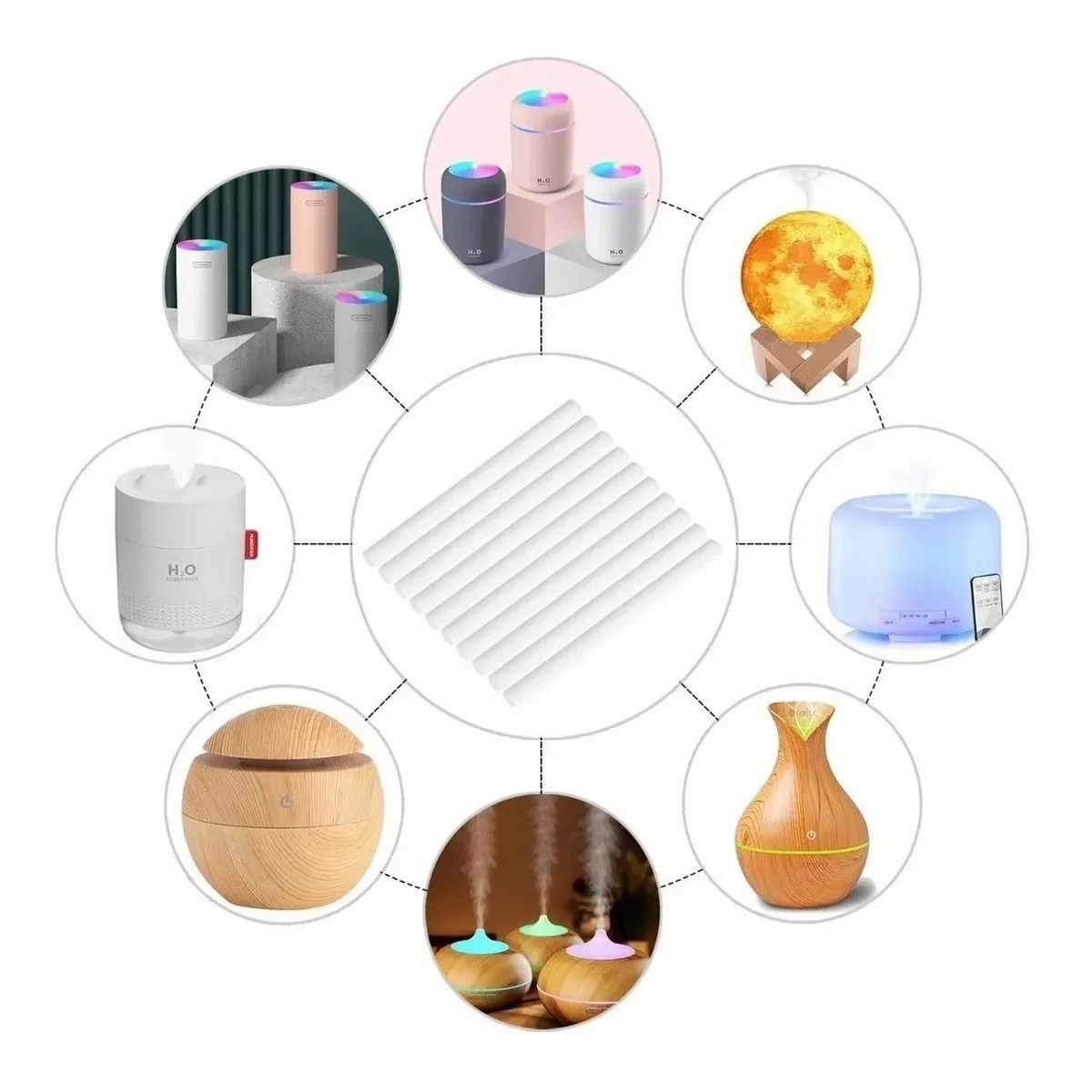 Kit Repuesto Filtros Para Humidificador, Difusor, 11cmx8mm 10pzs