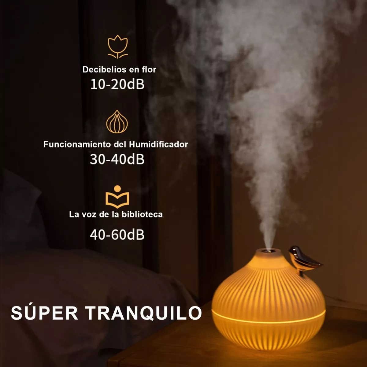 Humidificador Difusor De Aroma Lámpara Forma Ceboll 3 Modos