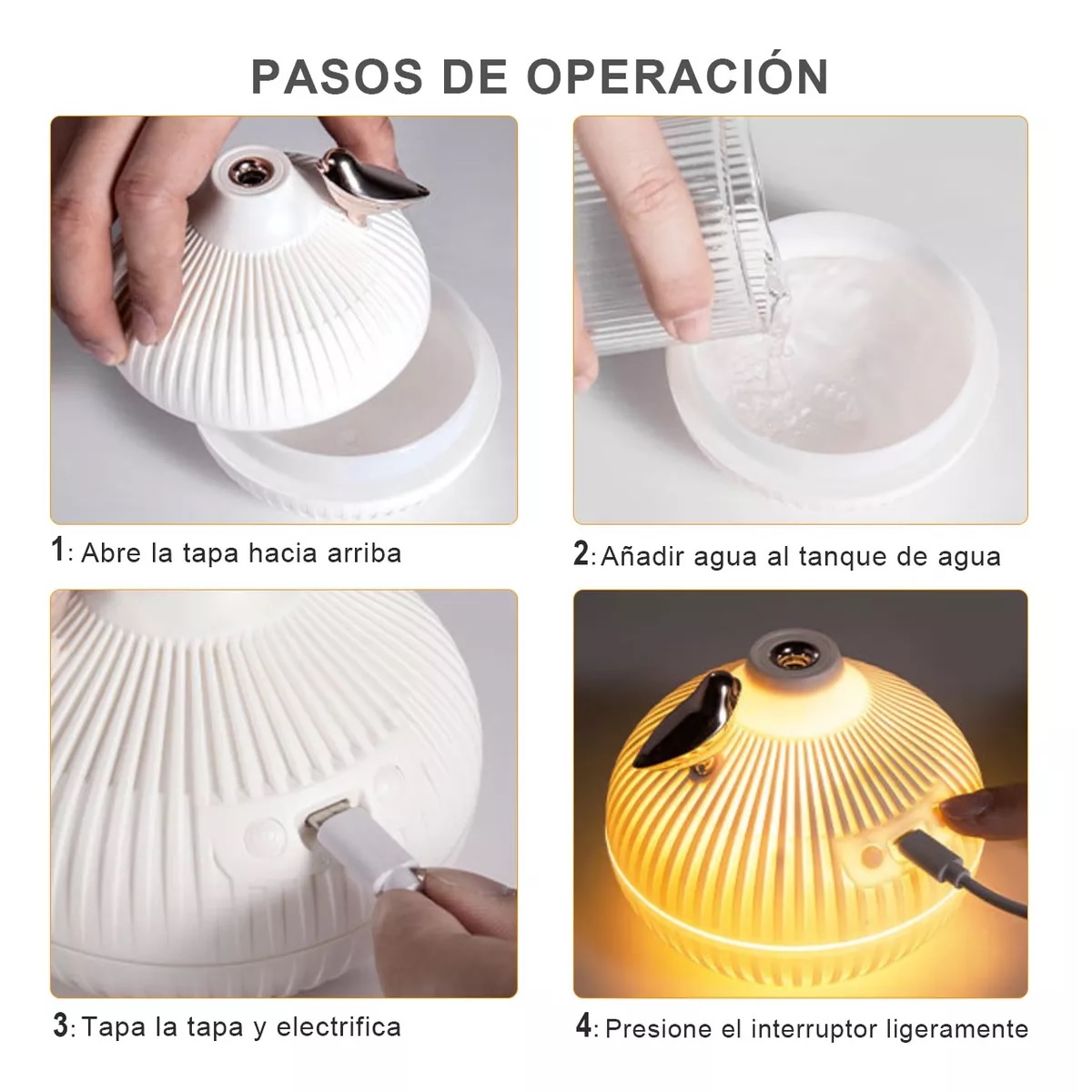 Humidificador Difusor De Aroma Lámpara Forma Ceboll 3 Modos