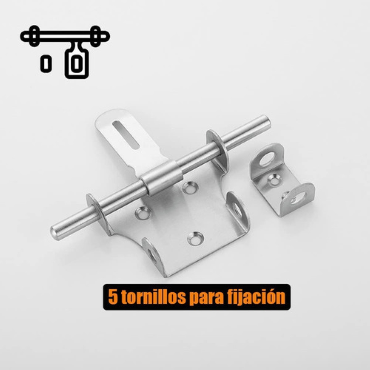 Pasador Cerrojo Para Puerta Cerradura Acero Inoxidable 2 Pcs Plata