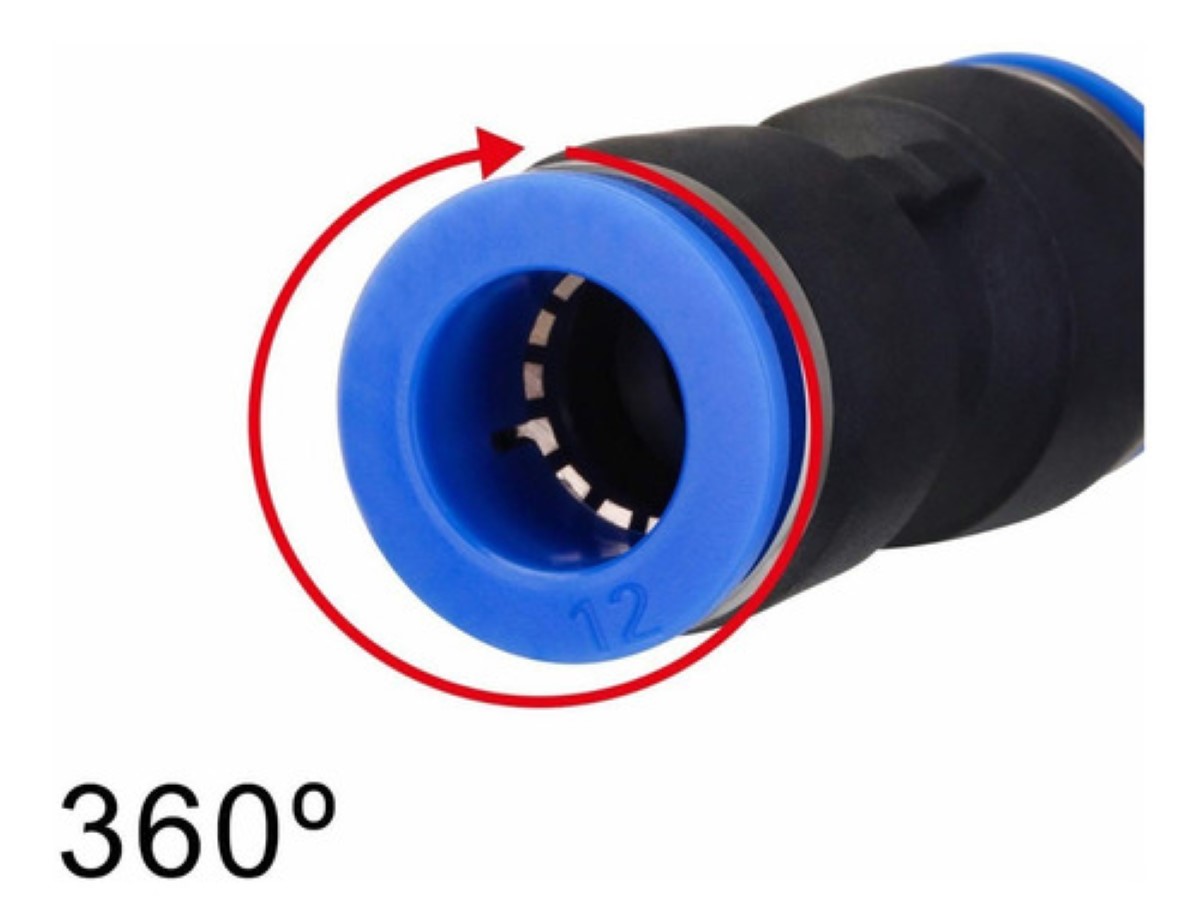 Union Rapida Recta Neumatica Para Manguera 6/8/10/12mm 40 Pz, Negro linea Azul