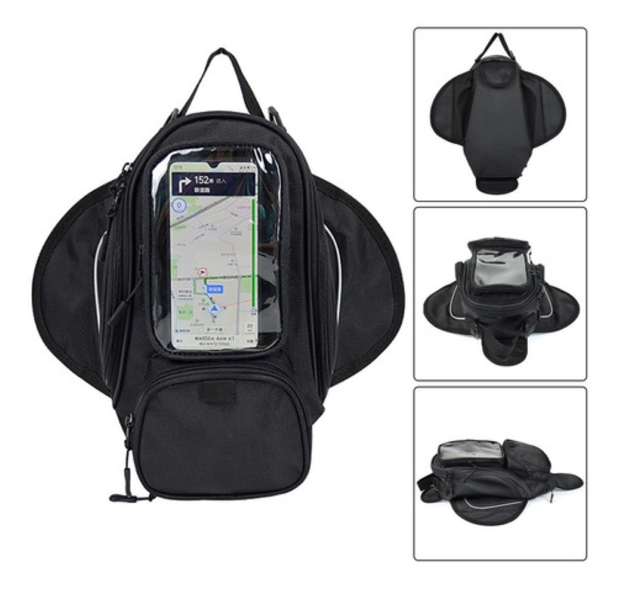 Bolsa De Depósito Mochila Para Moto Con Imanes Tanque Bolsa nEGRO