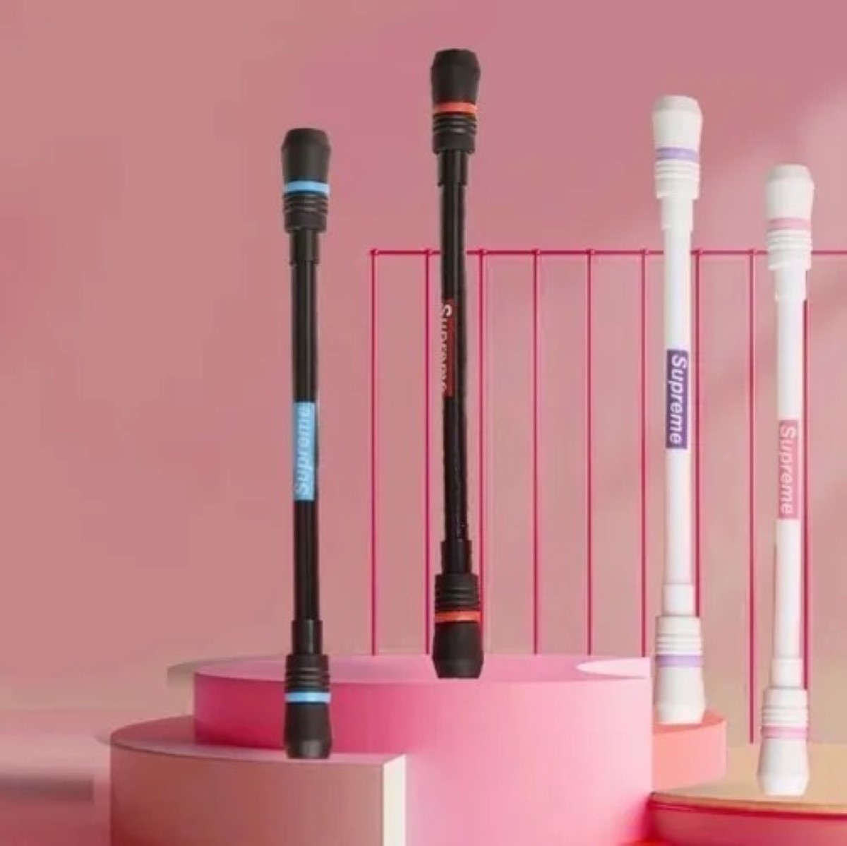 4 Pcs Pen Spinning - Lápiz Giratorio Fidget Toys Blanco/Negro