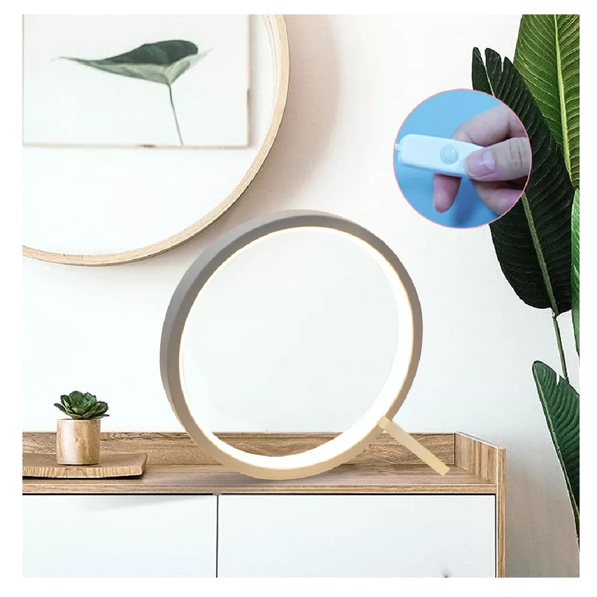 Lámpara De Escritorio Led Anular Mesa Protección Ocular Usb