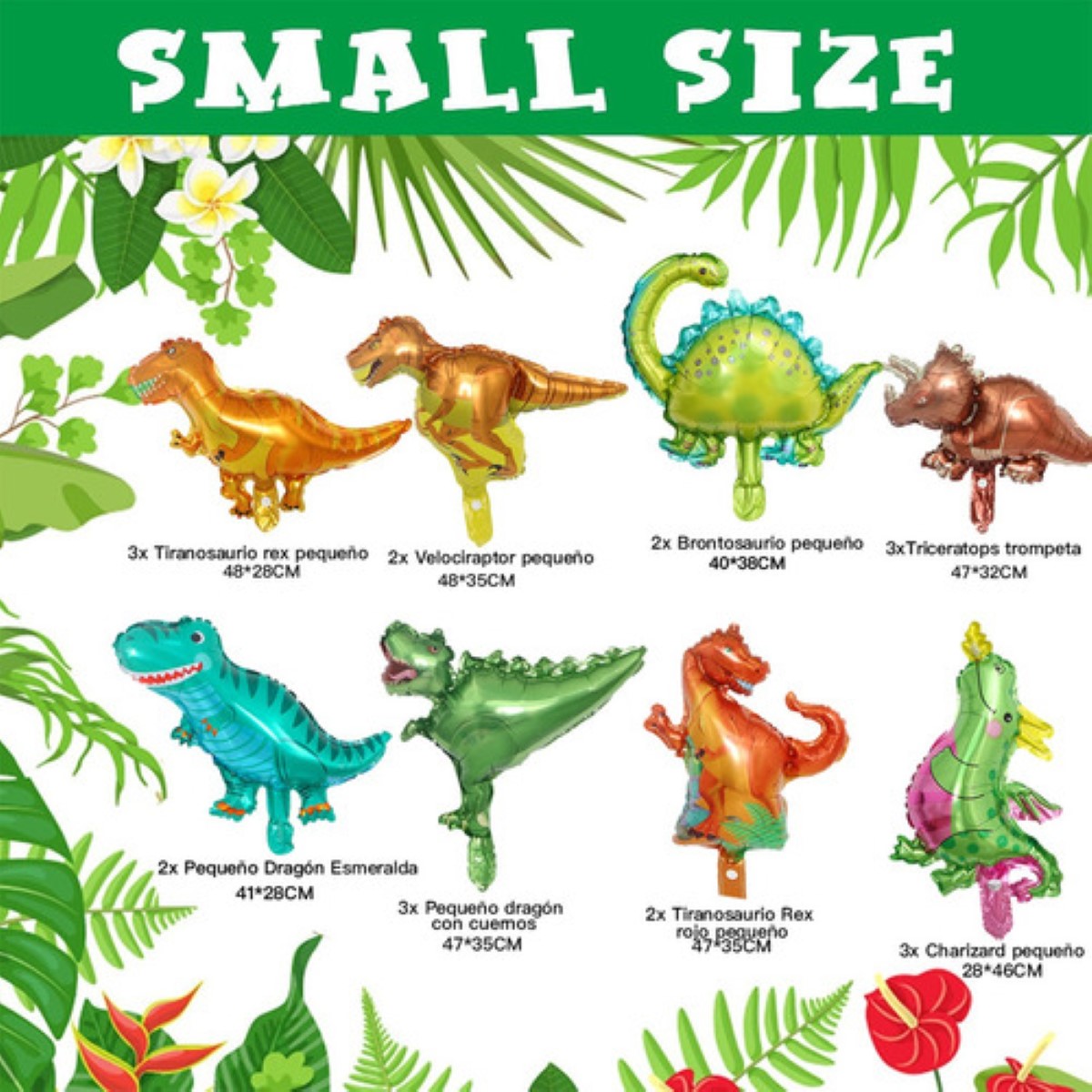 25 Globos Metálicos De Dinosaurios Decorativos Para Fiestas Dinosaurios