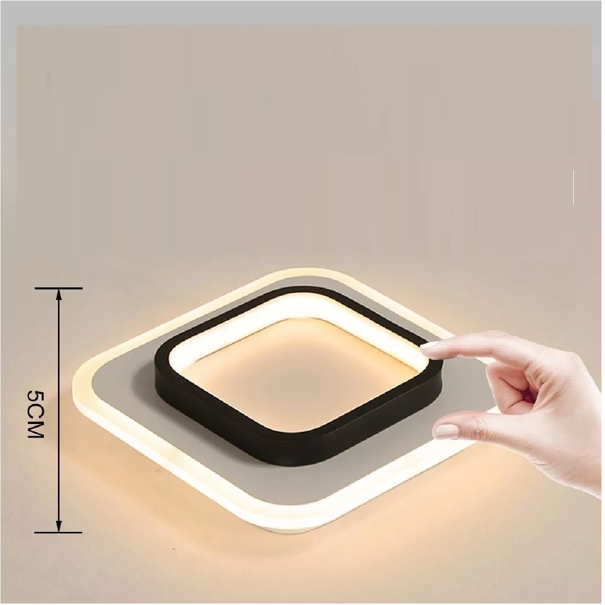 Lámpara De Techo Plafón Led Curva Moderna Luz Calida Cuadrada