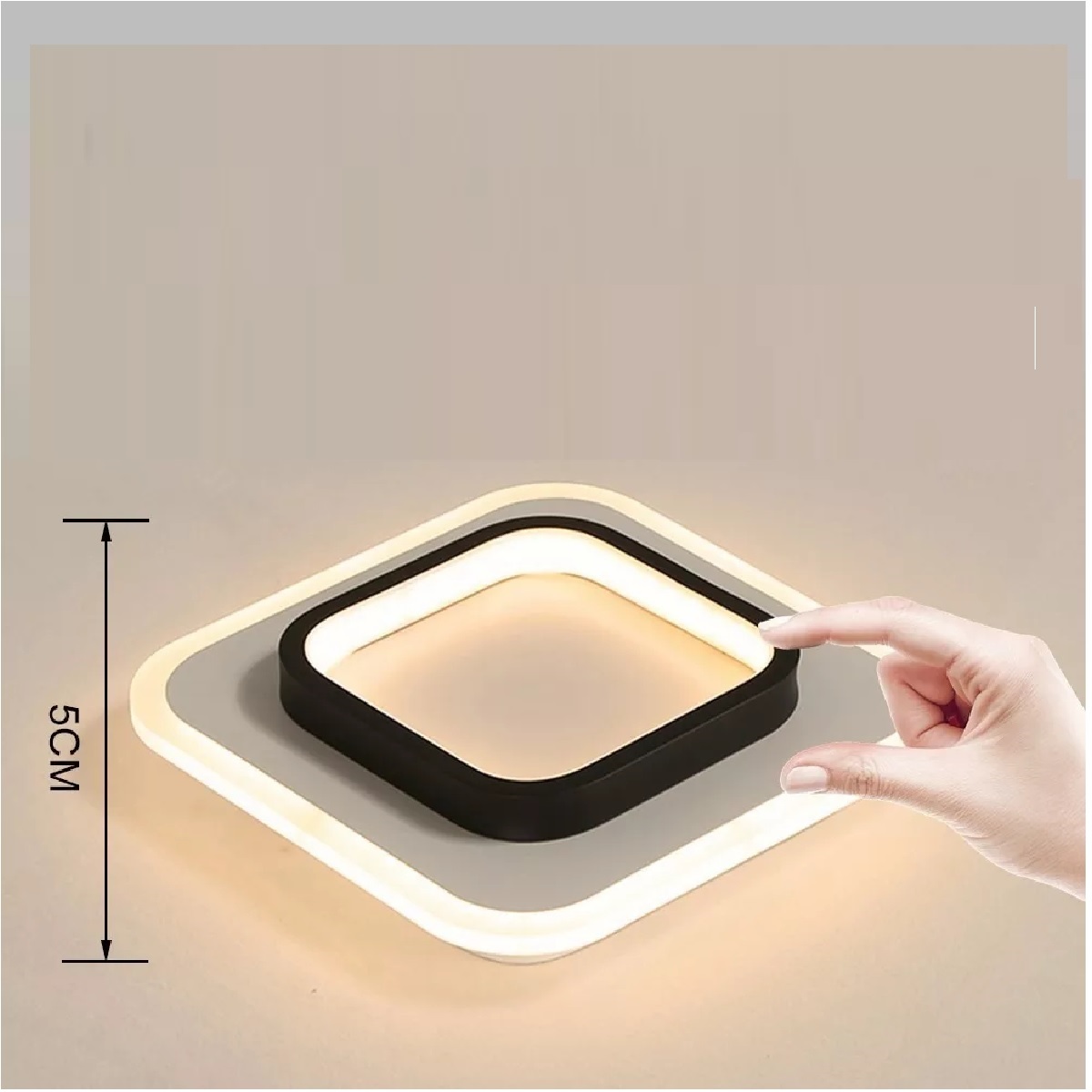 Lámpara De Techo Plafón Led Curva Moderna Luz Calida Cuadrada