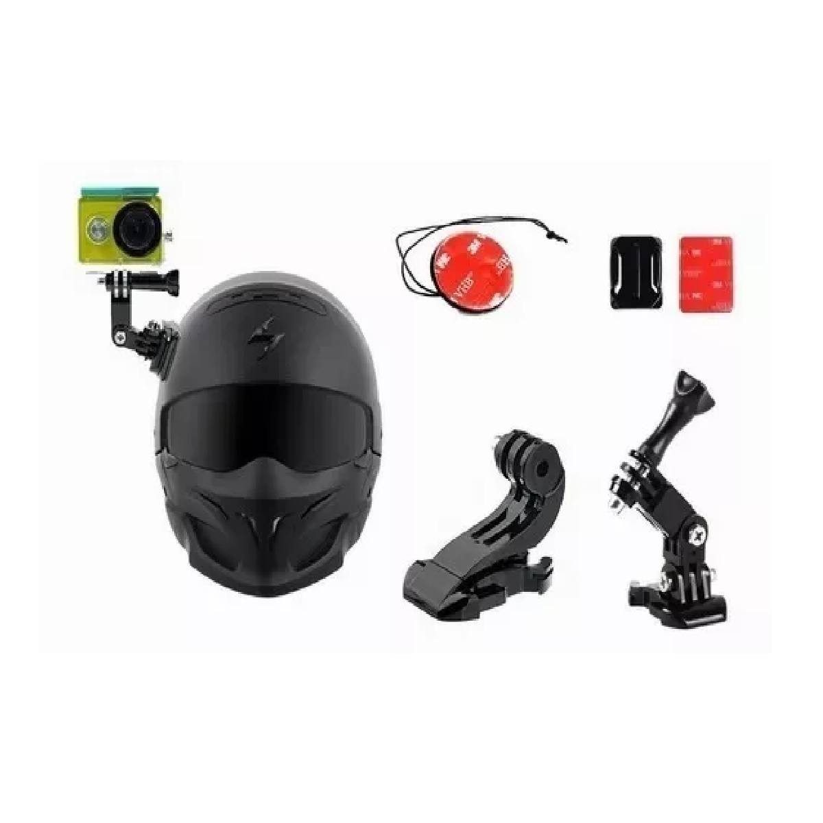 Base Adaptador Casco Moto Kit Lateral Gopro Cámara Acción