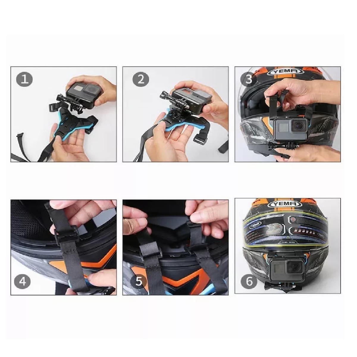 Base Adaptador Casco Moto Kit Lateral Gopro Cámara Acción